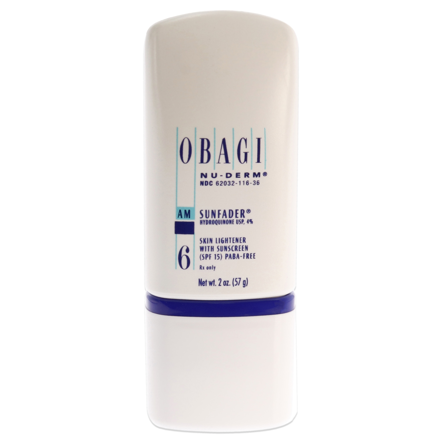 Obagi Nu-Derm 6 AM Sunfader Skin Lightener with Sunscreen SPF 15 by Obagi for Women - 2 oz Cream