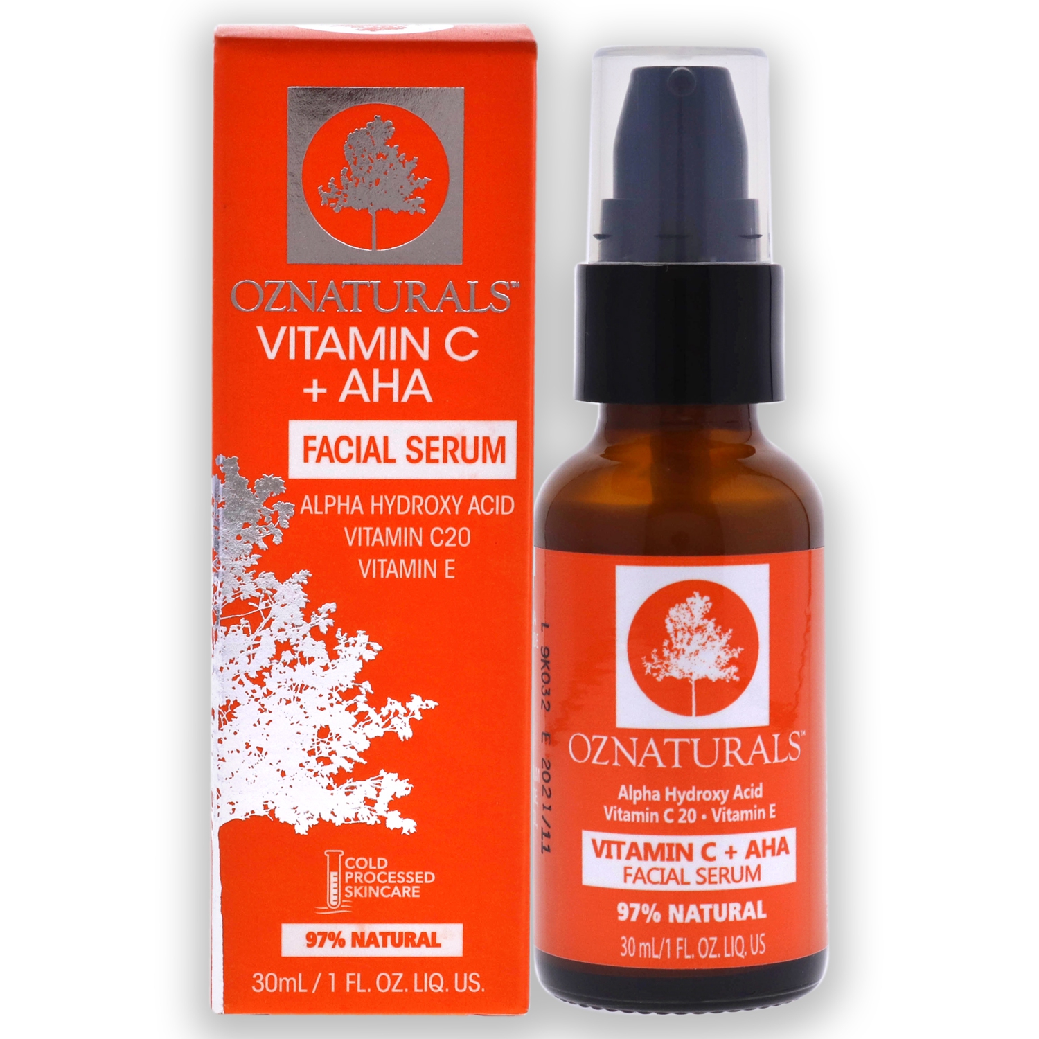 Vitamin C Plus AHA Facial Serum by OZNaturals for Unisex - 1 oz Serum