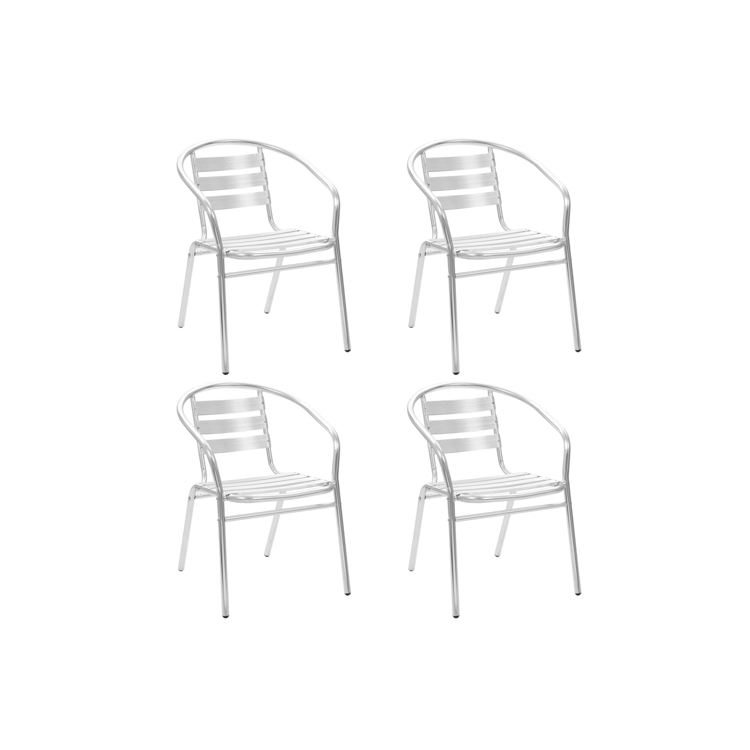 Chaises de patio empilables vidaXL en aluminium, 4 pièces