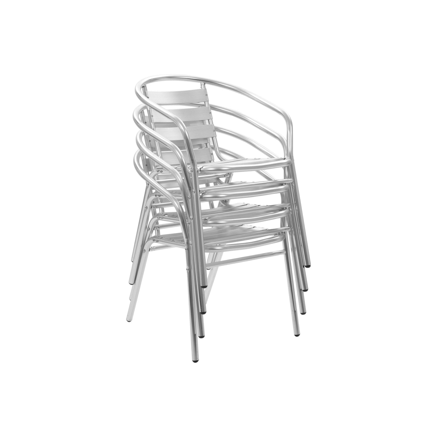 Chaises de patio empilables vidaXL en aluminium, 4 pièces