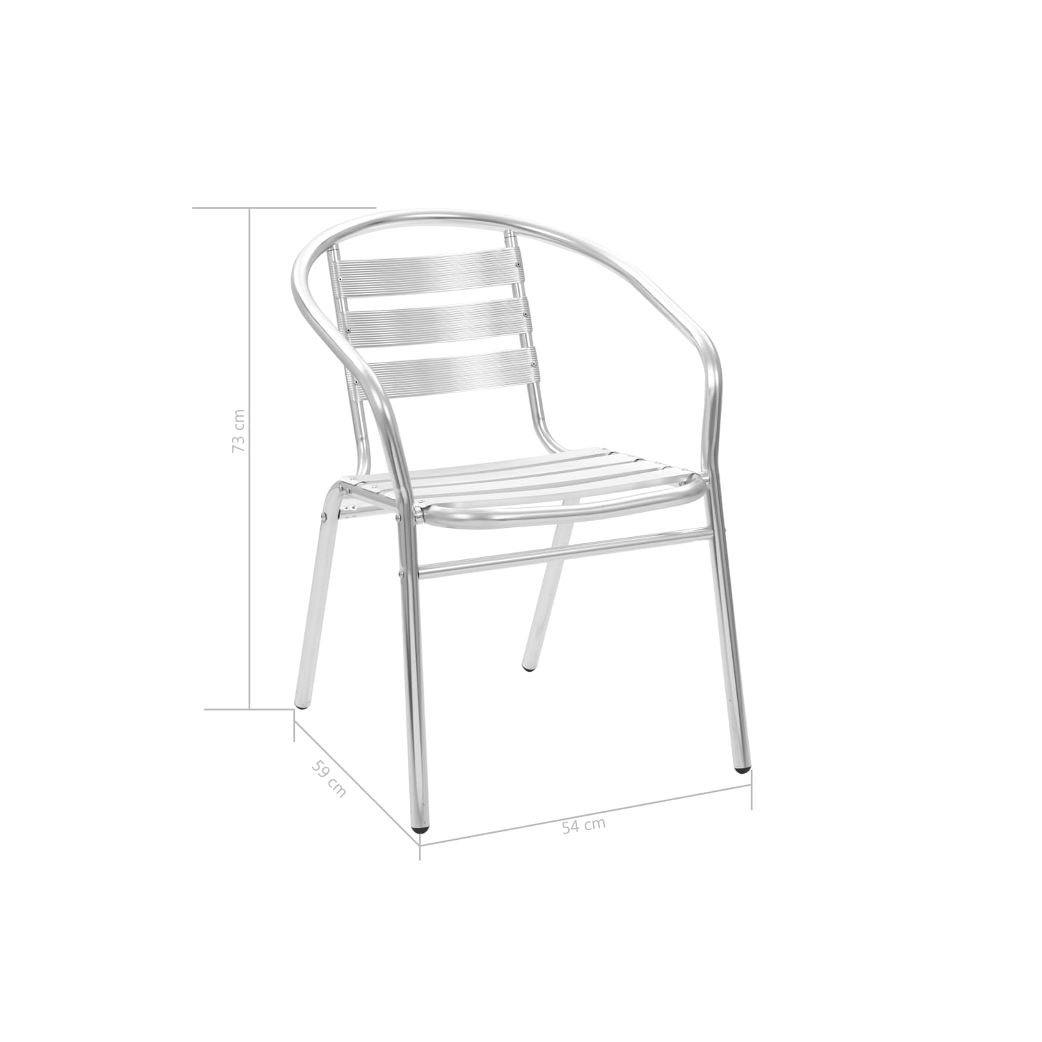 Chaises de patio empilables vidaXL en aluminium, 4 pièces