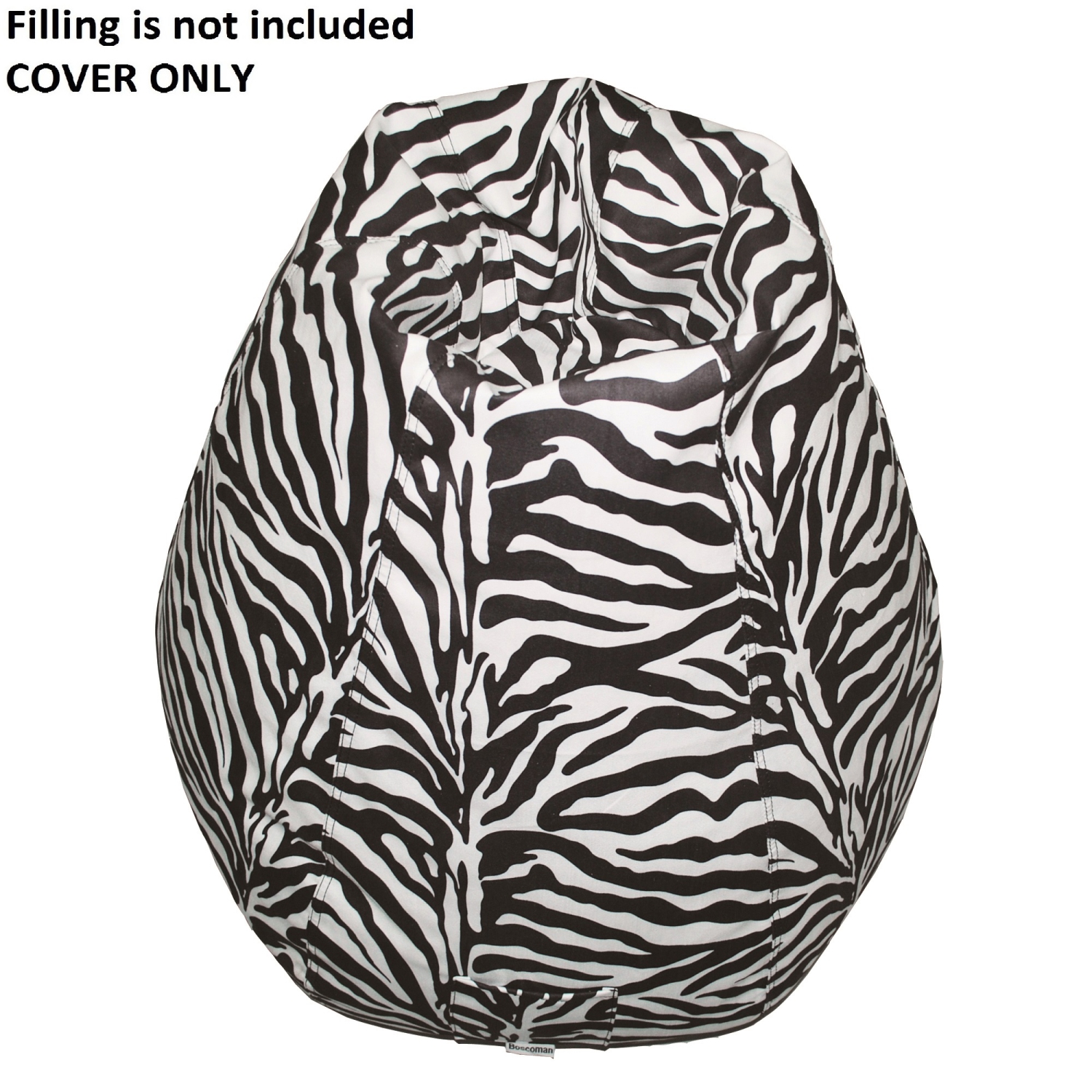 Boscoman - Pear-Shaped Zebra Animal Print Beanbag Chair - COVER ONLY - 96124110