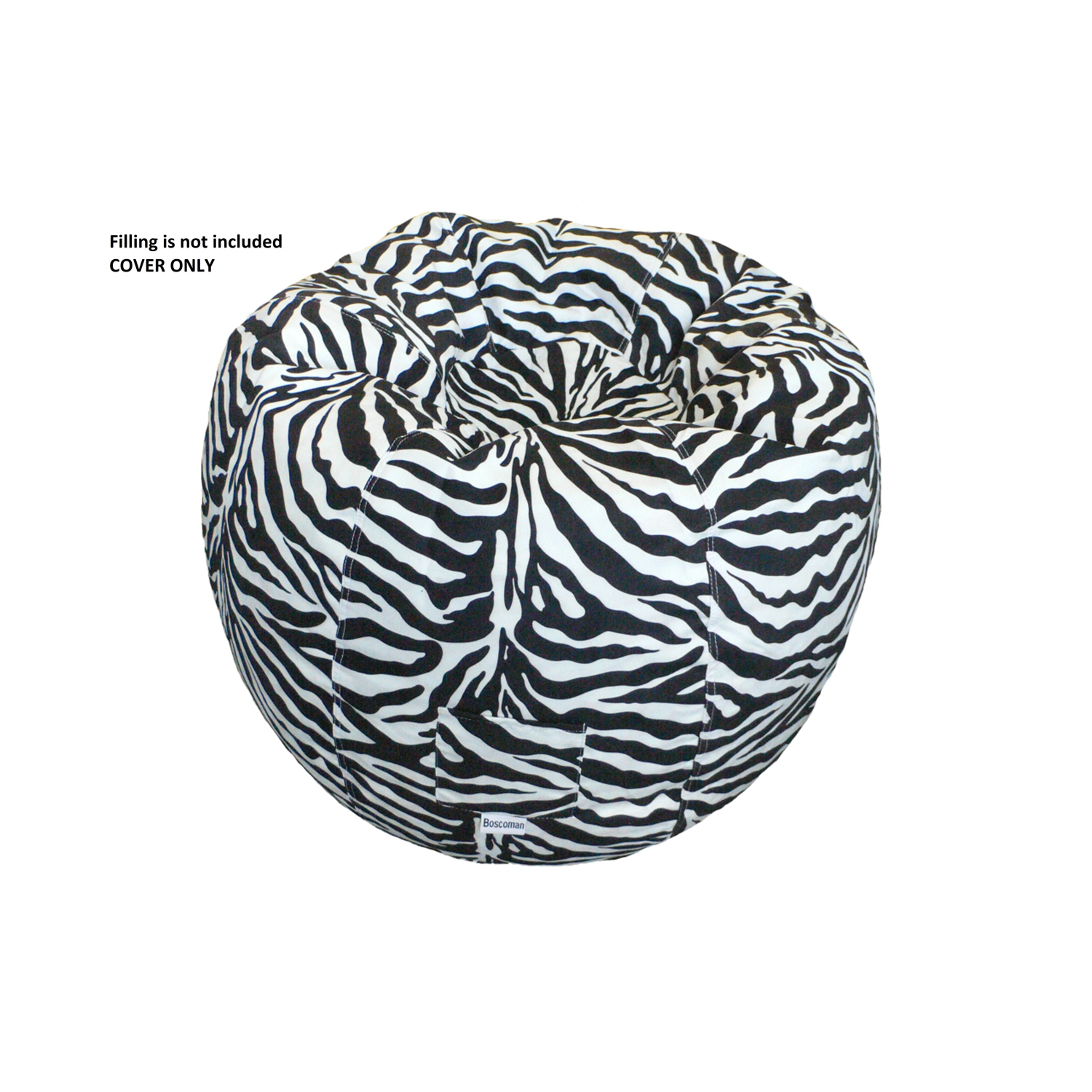 Boscoman - Large Zebra Animal Print Beanbag Chair - COVER ONLY - 96008110
