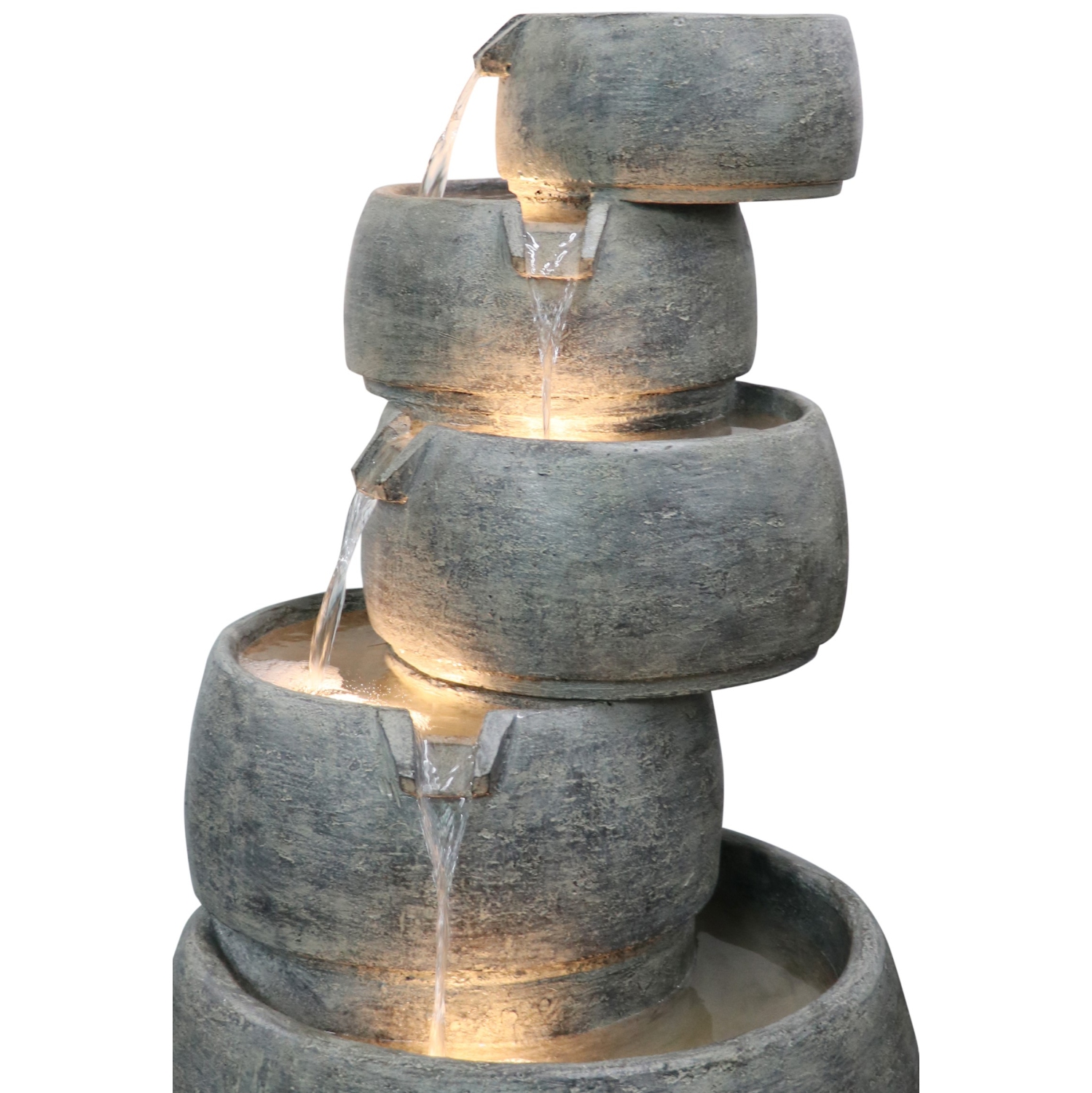 Henryka Outdoor Fountain - LED Lights - Resin