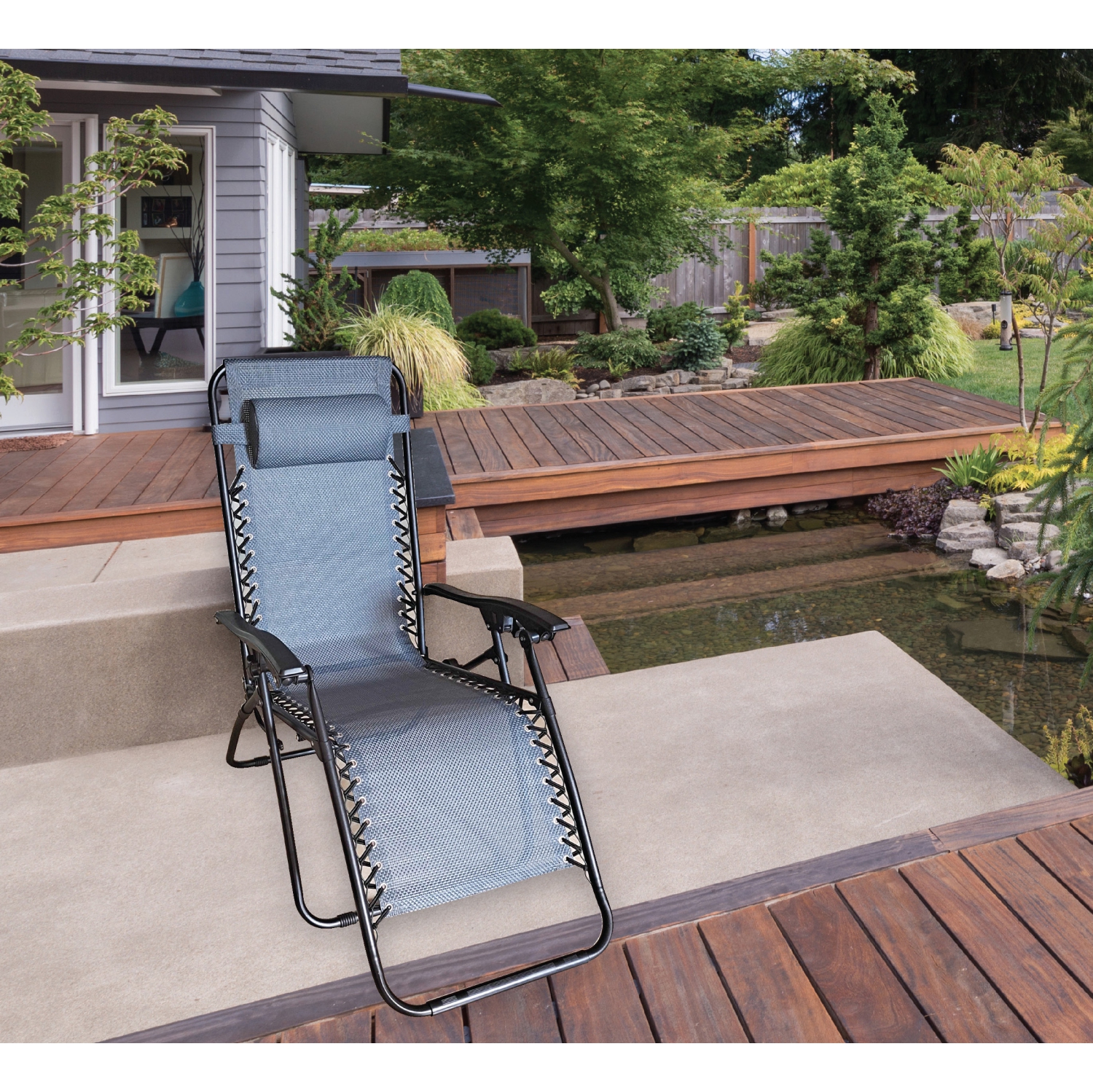 Chaise de Patio Ajustable - Gris