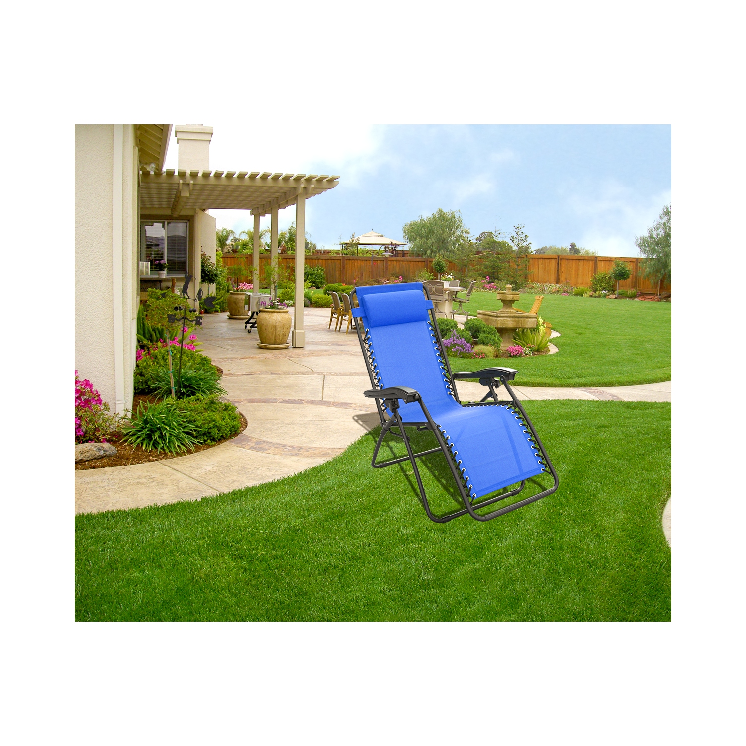 Henryka Patio Casual Chair - Adjustable – Blue