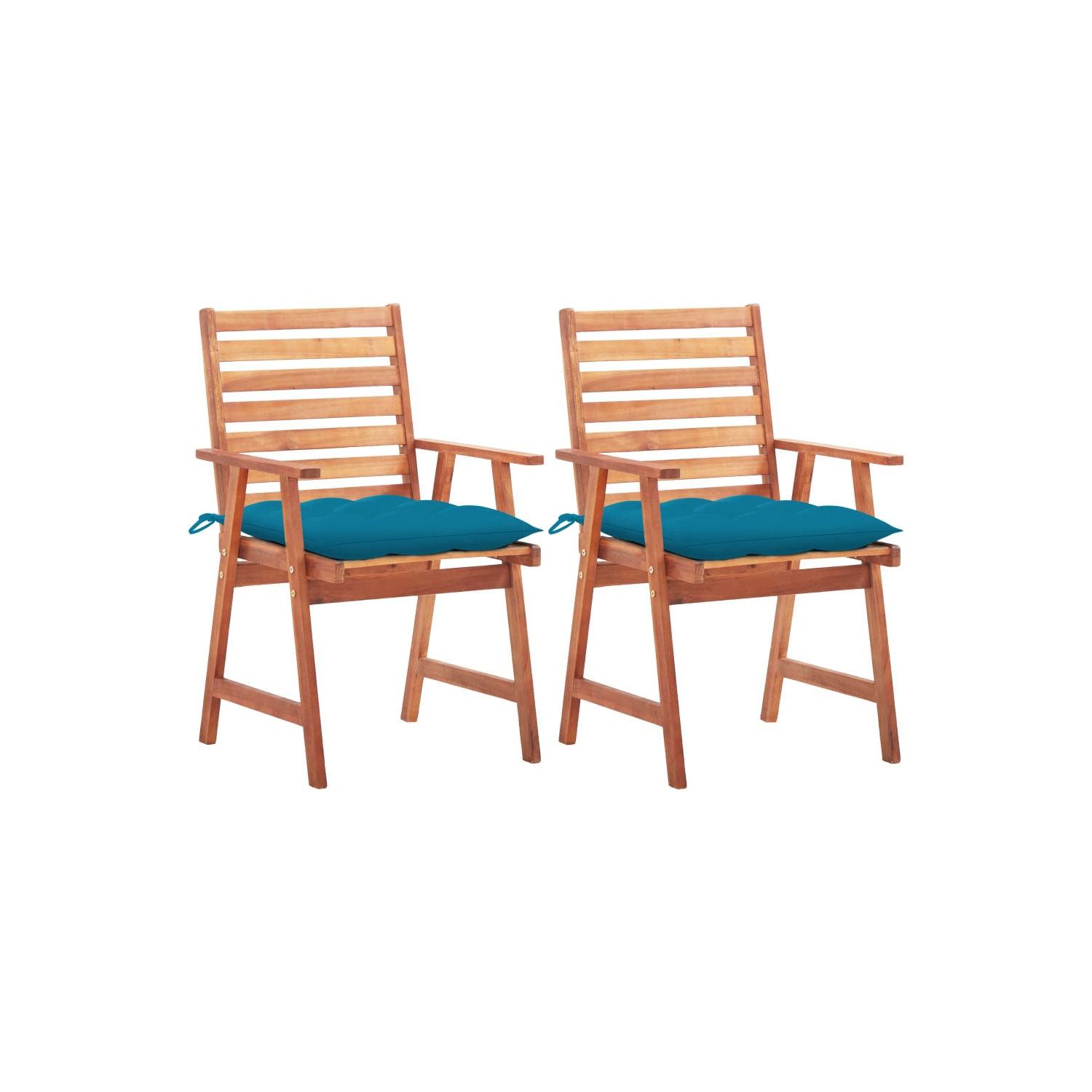 vidaXL Patio Dining Chairs 2 pcs with Cushions Solid Acacia Wood