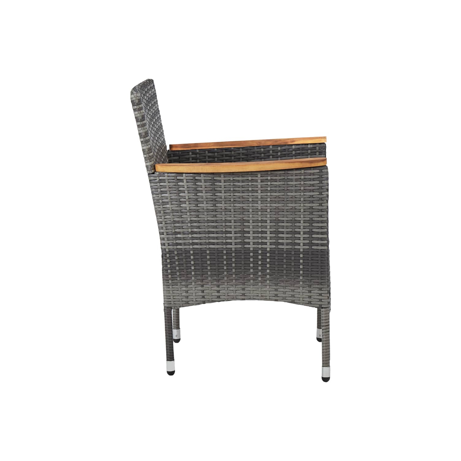 vidaXL Patio Dining Chairs 2 pcs Poly Rattan Gray