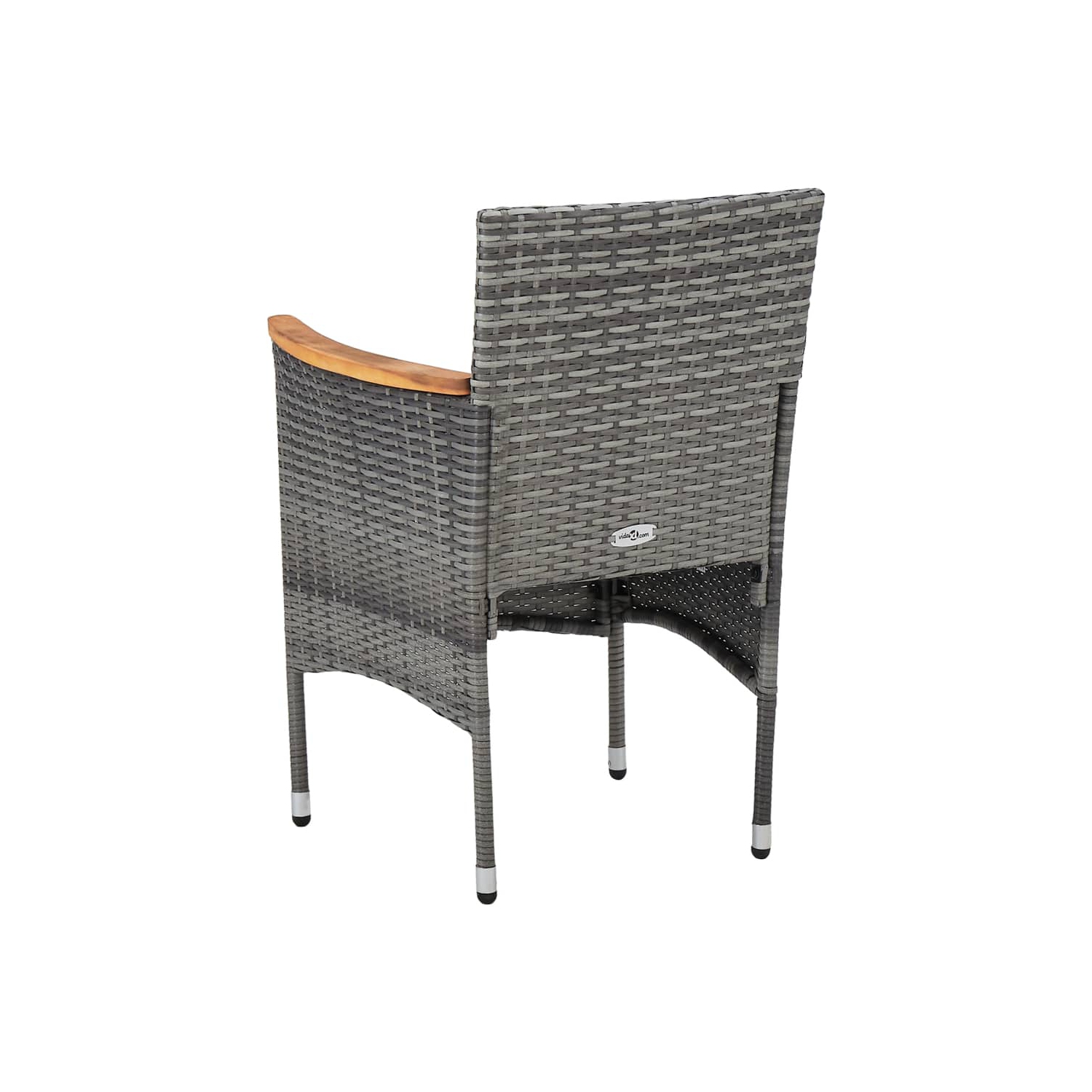 vidaXL Patio Dining Chairs 2 pcs Poly Rattan Gray
