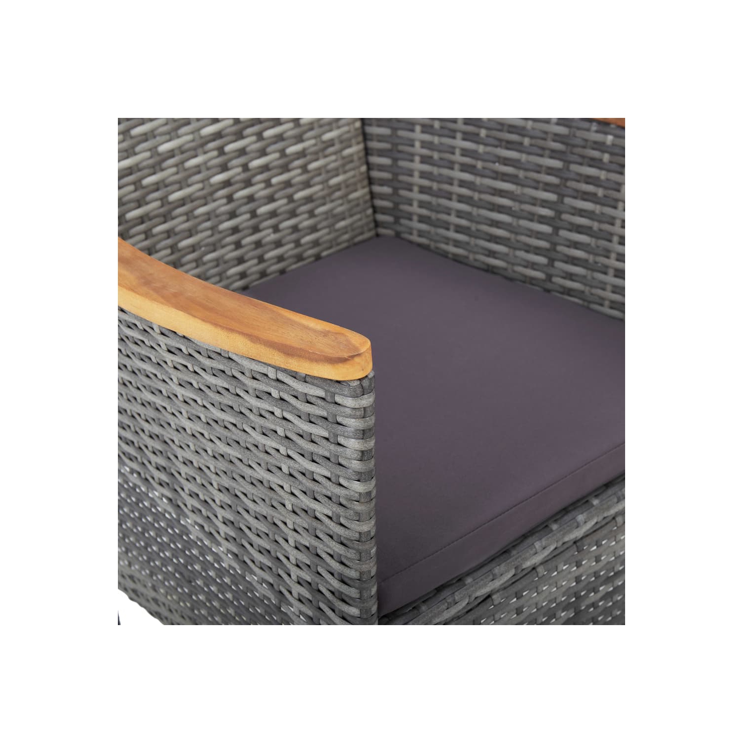 vidaXL Patio Dining Chairs 2 pcs Poly Rattan Gray