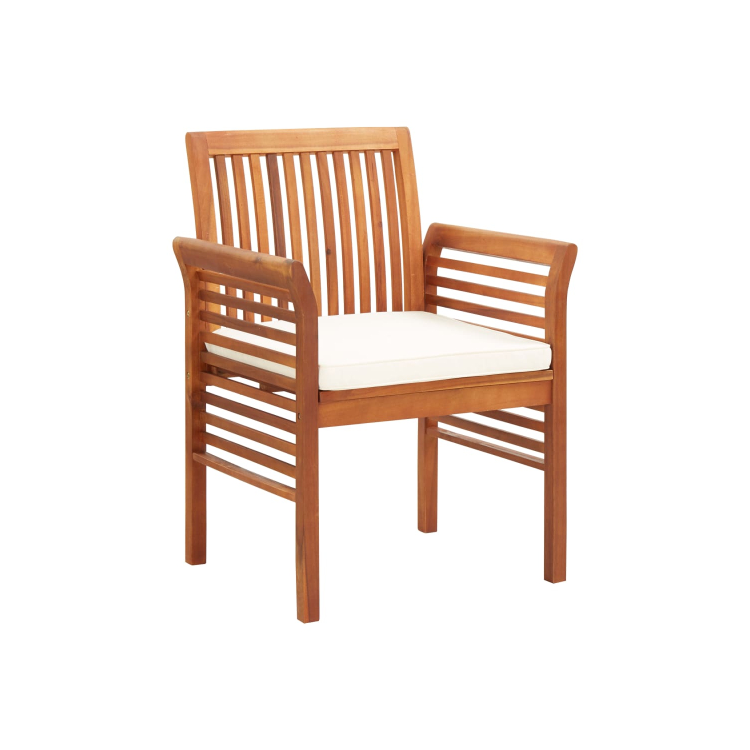 vidaXL Patio Dining Chair with Cushion Solid Acacia Wood