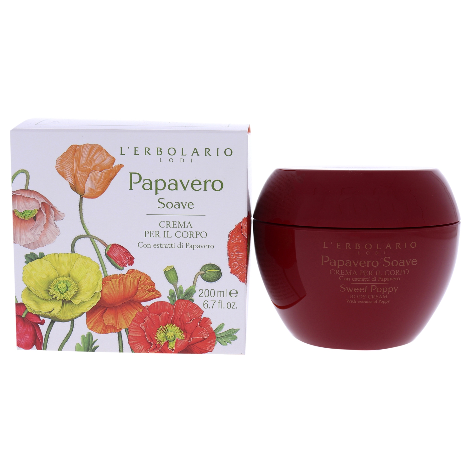 Sweet Poppy Body Cream by LErbolario for Unisex - 6.7 oz Body Cream
