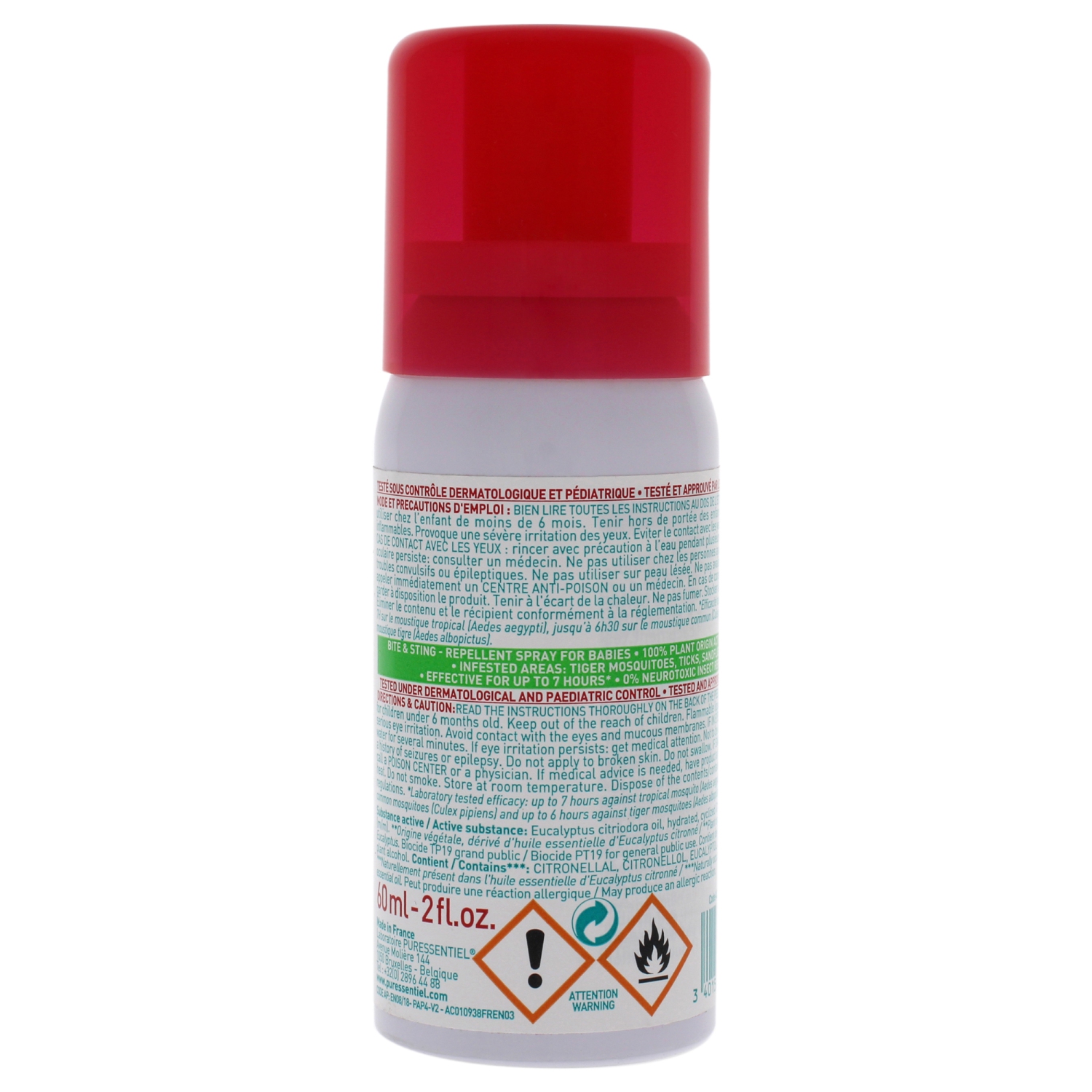 Anti-Sting Repellent Spray by Puressentiel for Kids - 2 oz Repellent Spray