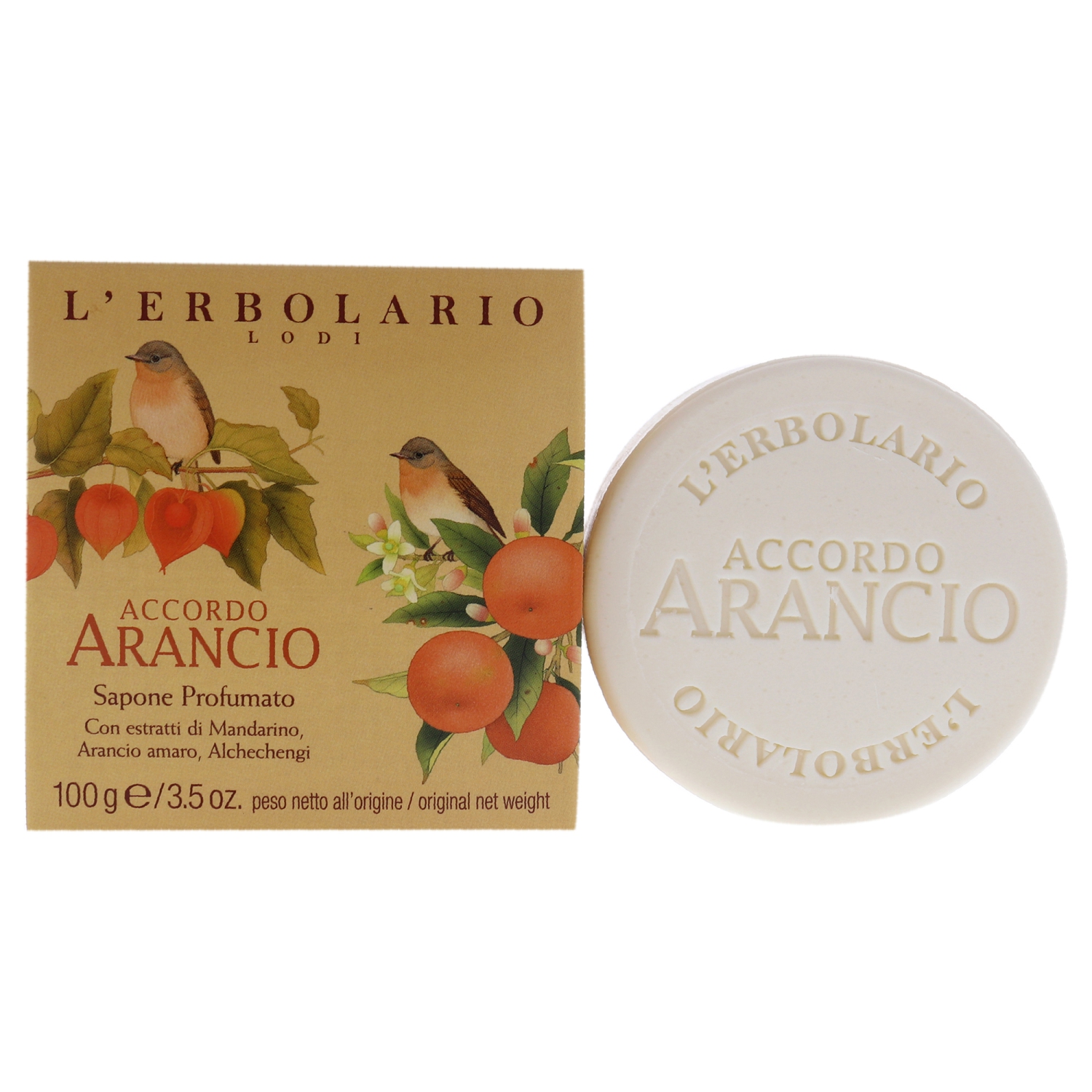 Accordo Arancio Perfumed Soap by LErbolario for Unisex - 3.5 oz Soap