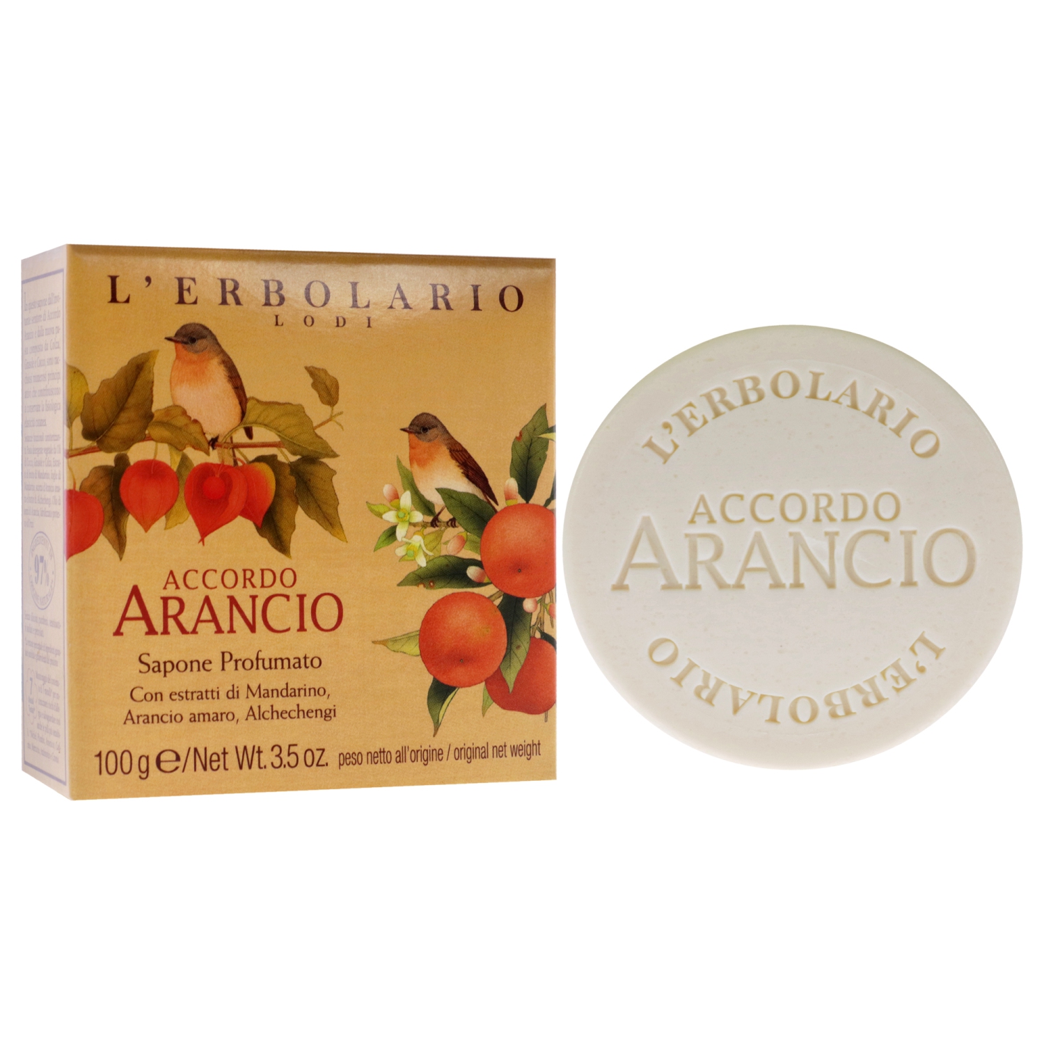 Accordo Arancio Perfumed Soap by LErbolario for Unisex - 3.5 oz Soap