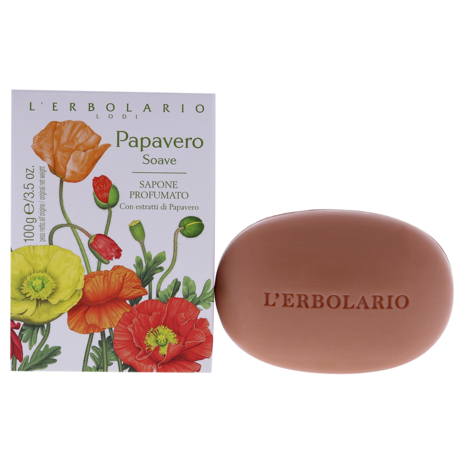 Sweet Poppy Perfumed Bar Soap by LErbolario for Unisex - 3.5 oz Soap