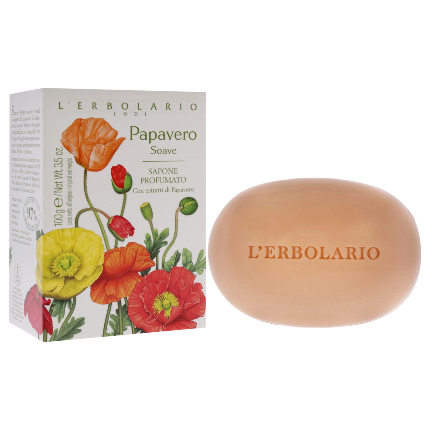 Sweet Poppy Perfumed Soap by LErbolario for Unisex - 3.5 oz Soap
