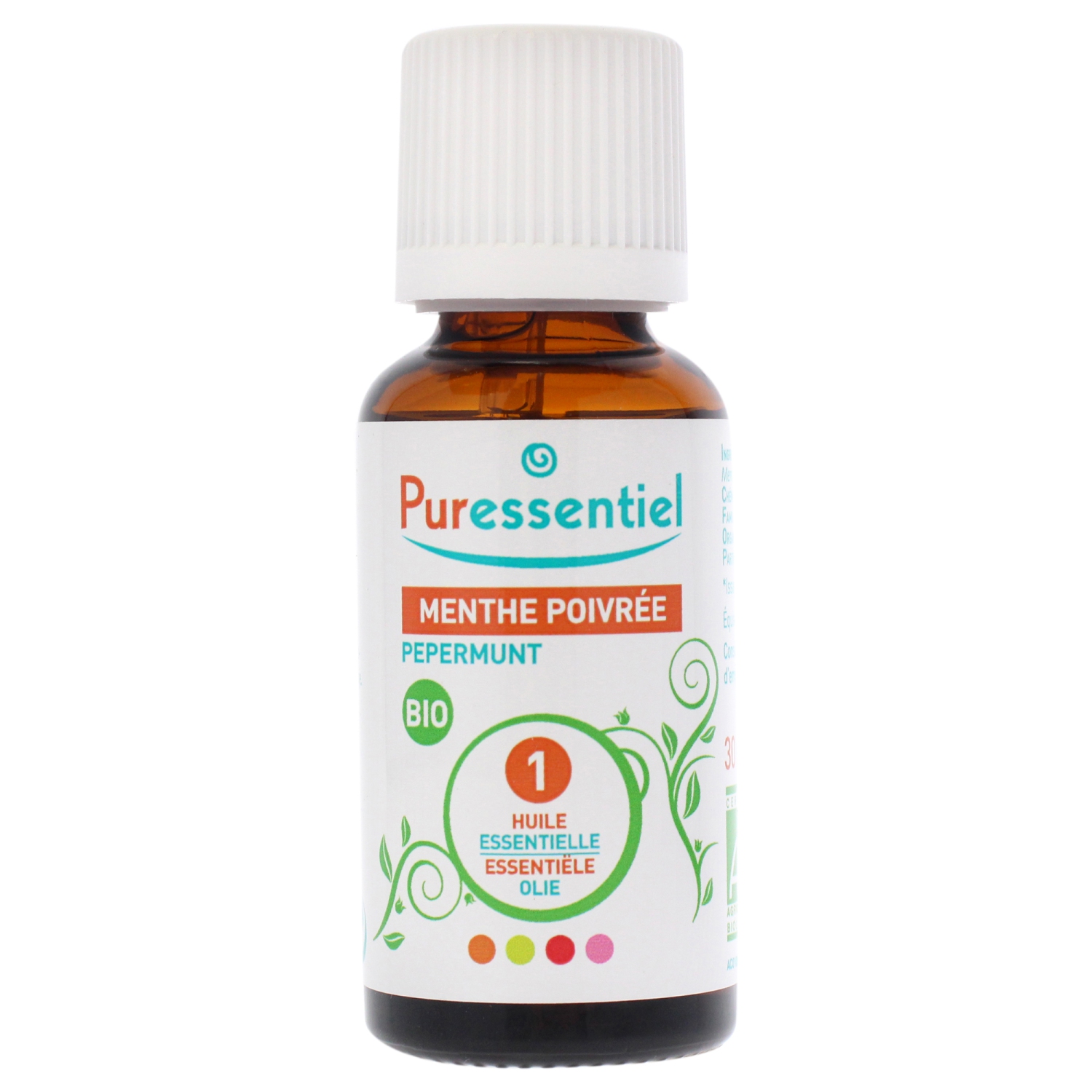Organic Essential Oil - Peppermint by Puressentiel for Unisex - 1 oz Oil