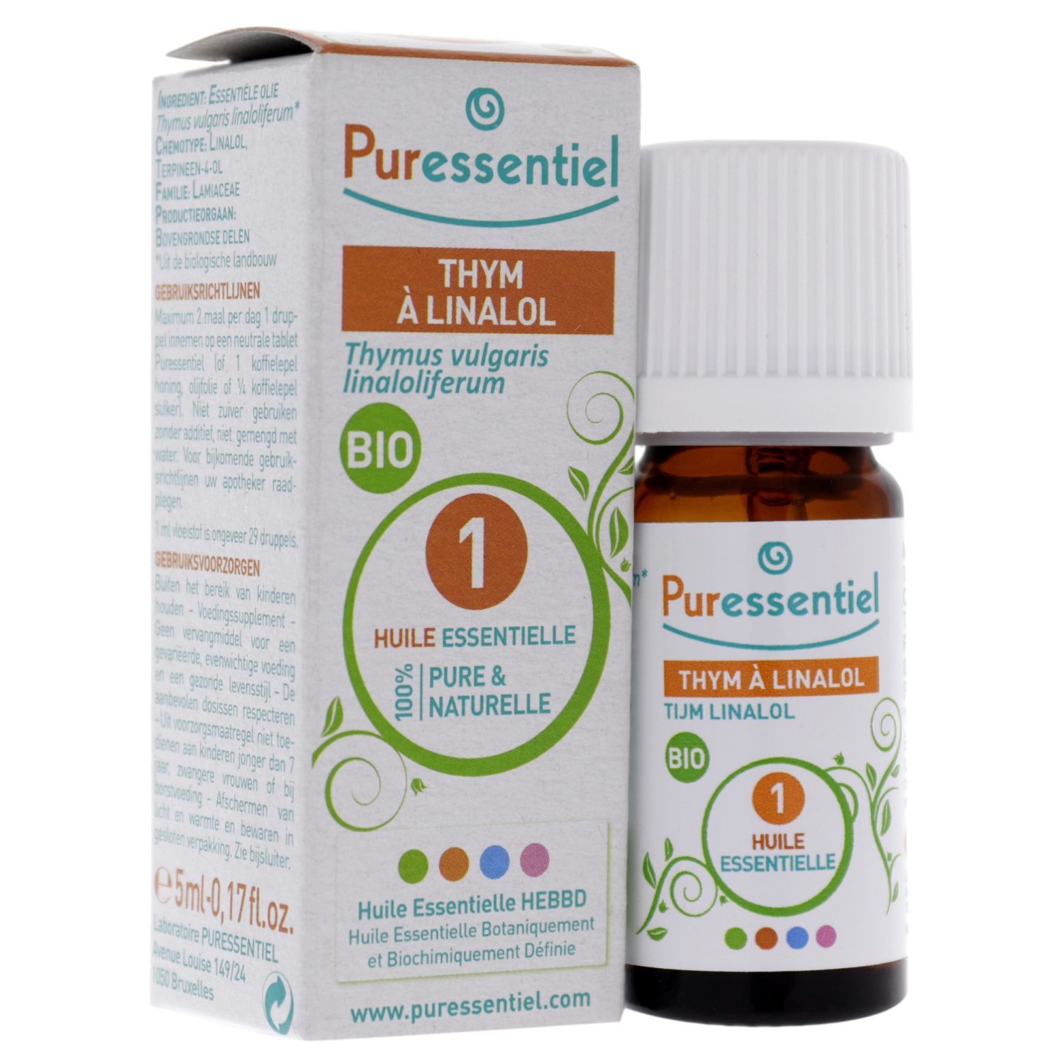 Organic Essential Oil - Thyme Linalol by Puressentiel for Unisex - 0.17 oz Oil