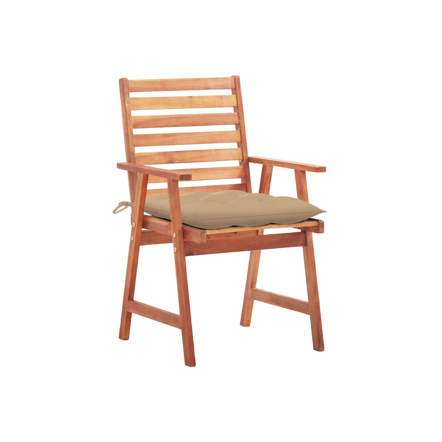 Chaises de salle à manger de terrasse vidaXL 2 pièces avec coussins bois d'acacia massif