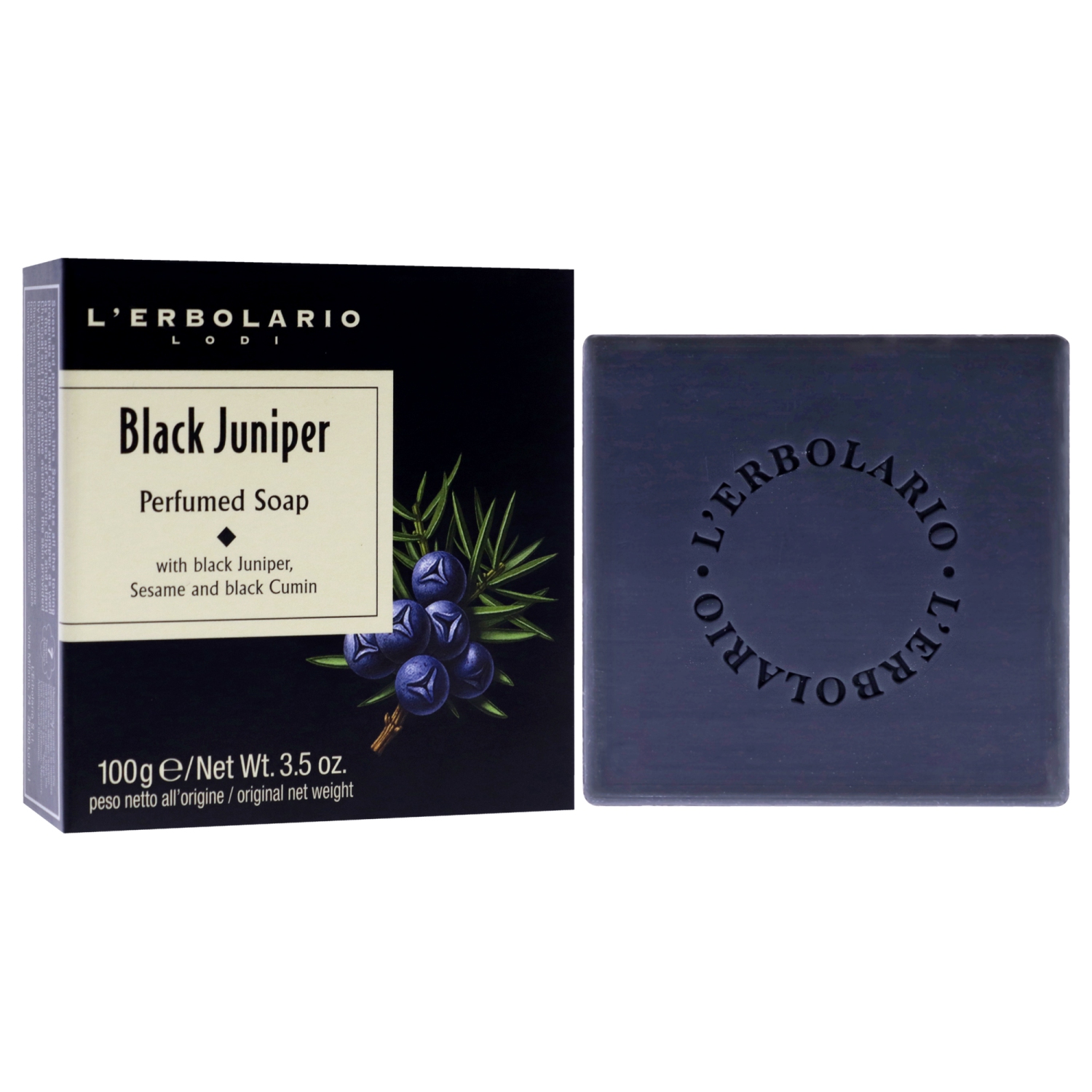 Black Juniper Perfumed Soap by LErbolario for Unisex - 3.5 oz Soap