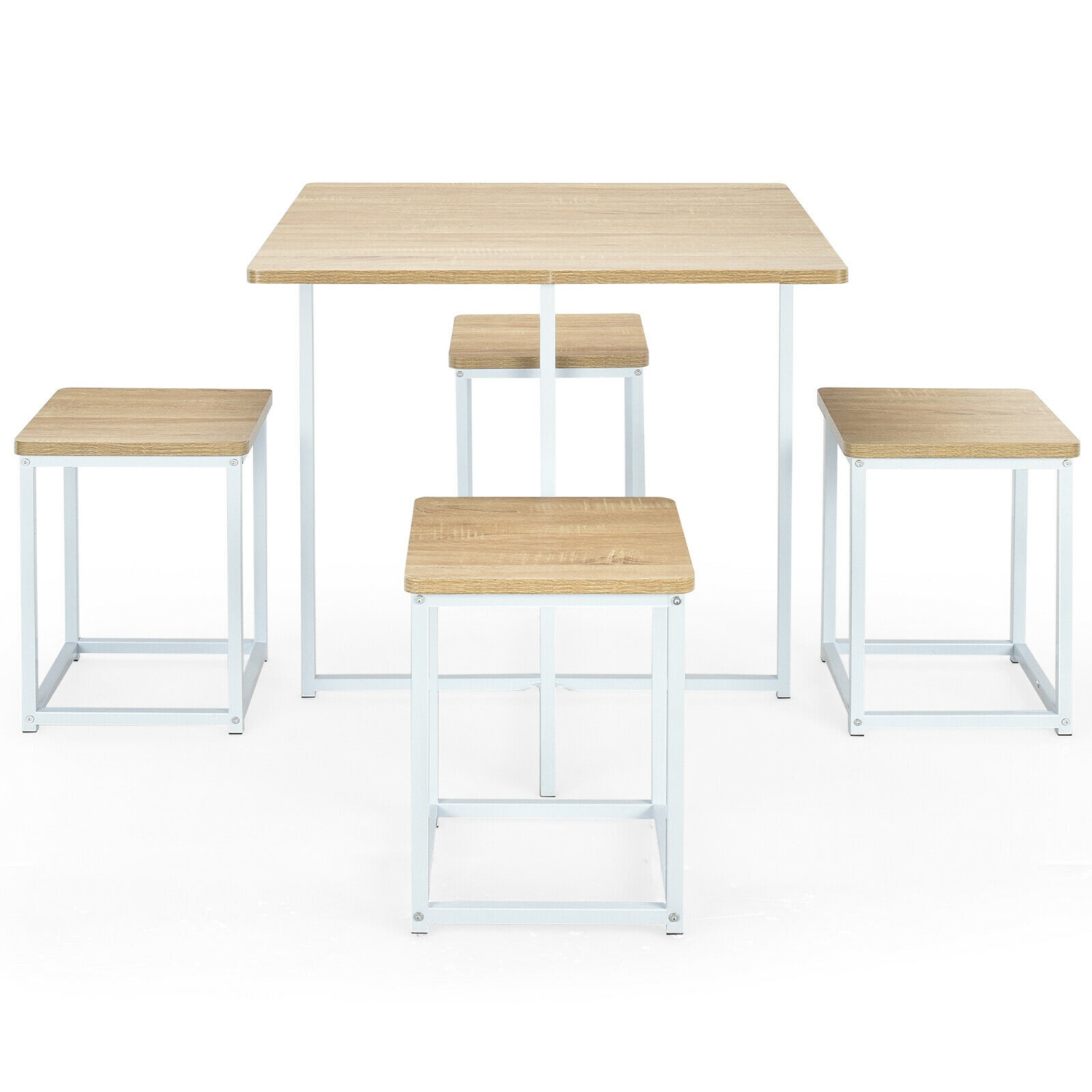 Ensemble de 5 pièces de Marque Gymax 1 table à manger et 4 chaises pieds en métal espace compact bar pub cuisine