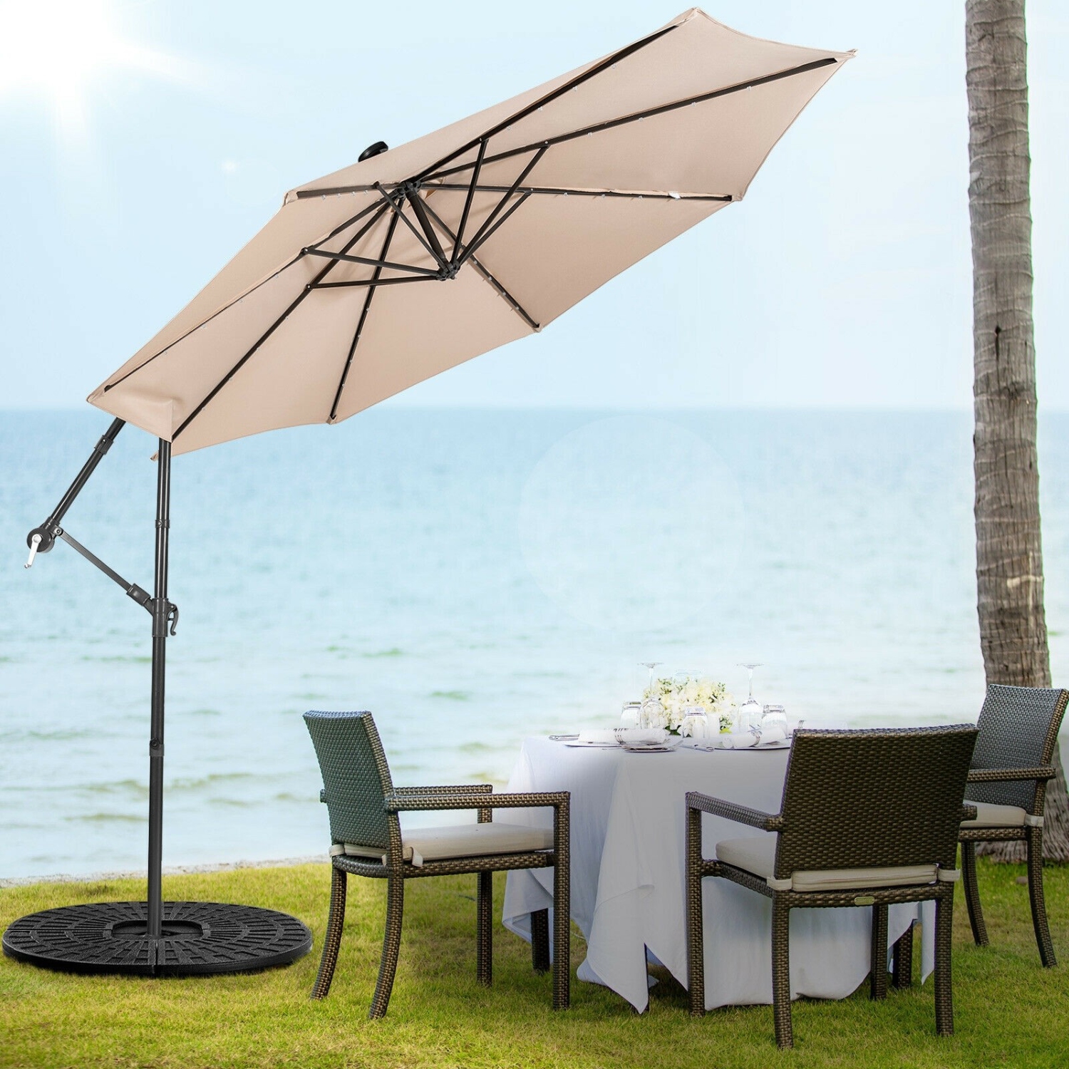 10 Feet Patio Cantilever Umbrella with Tilting System