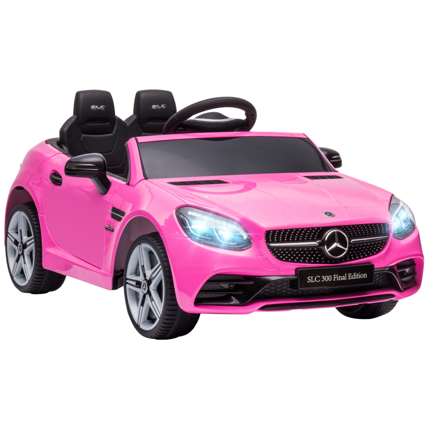 Aosom 12V Electric Ride on Car, Kids Ride-on Toy for Boys and Girls with Parent Remote Control, Suspension Wheels, Horn Honking, Music, Lights, for 3-6 Years, Pink