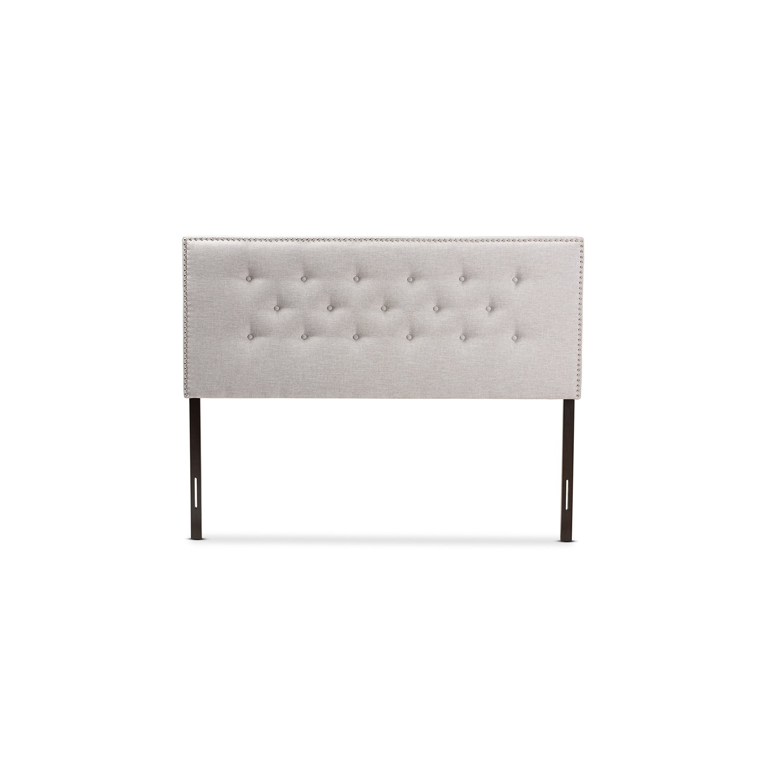 Baxton Studio Windsor Tufted Queen Panel Headboard in Grayish Beige
