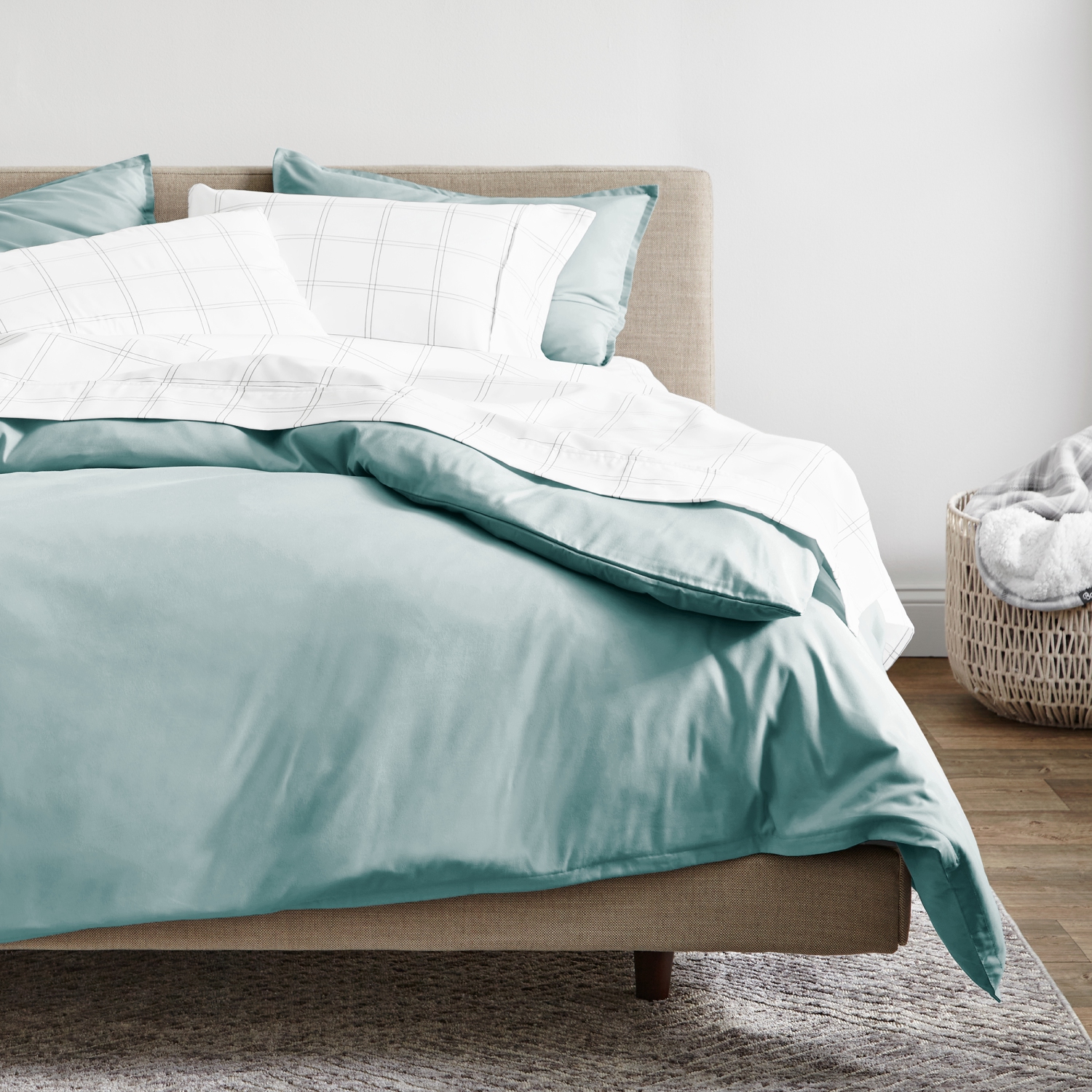 Bare Home 100% Organic Cotton Duvet Cover Set - Smooth Sateen Weave - Warm & Luxurious - Eco-friendly