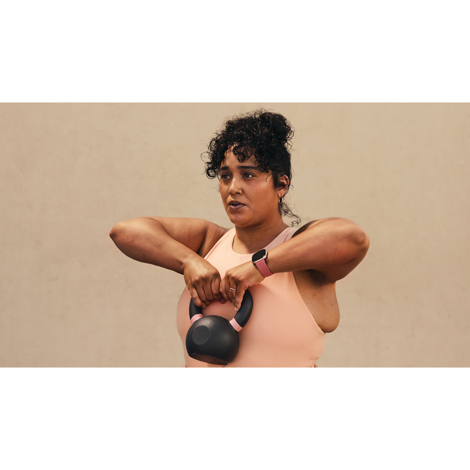 Google Fitbit Versa 4 Smartwatch with Heart Rate Monitor & 6 Months FitBit Premium - Pink Sand