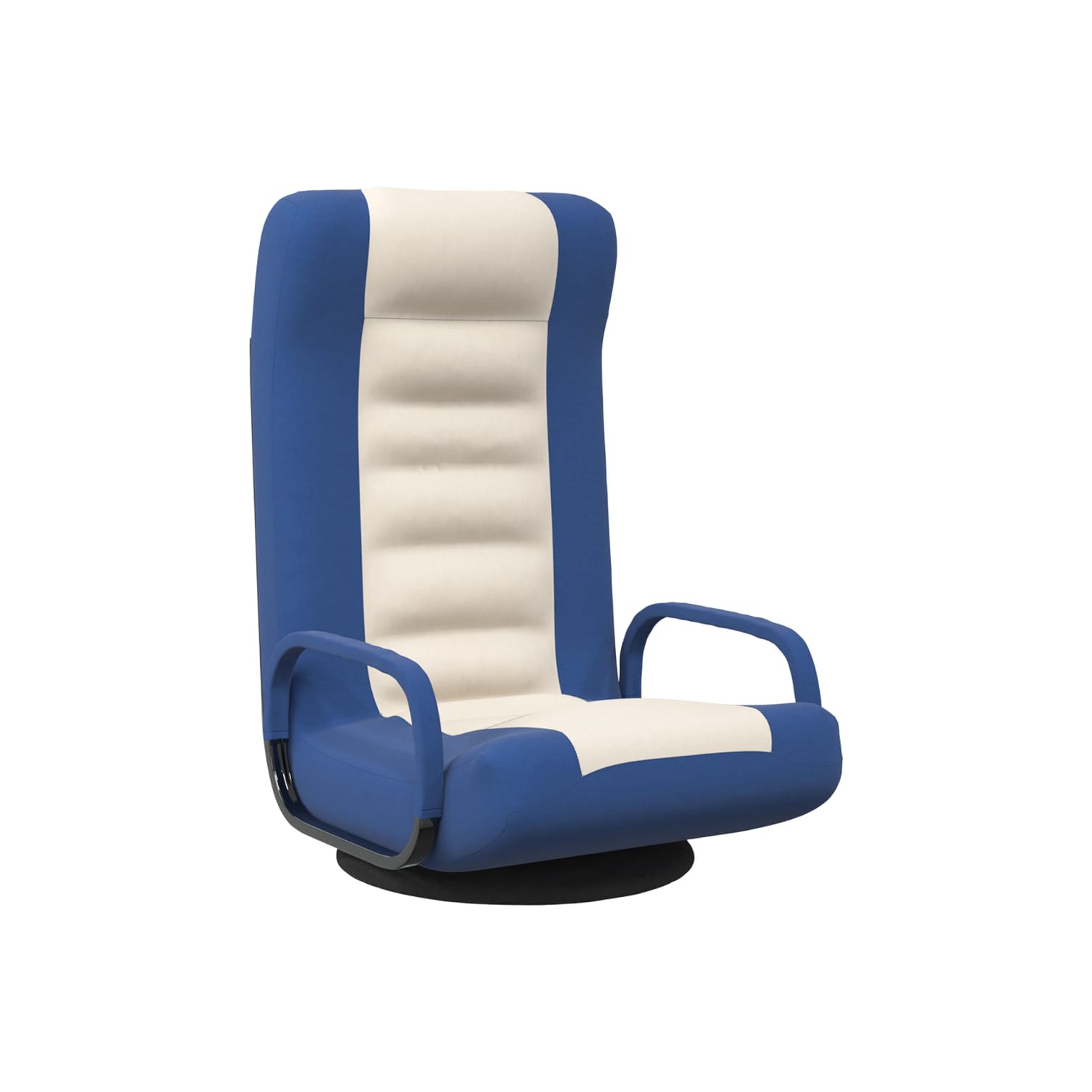 vidaXL Swivel Floor Chair Blue and Cream Fabric