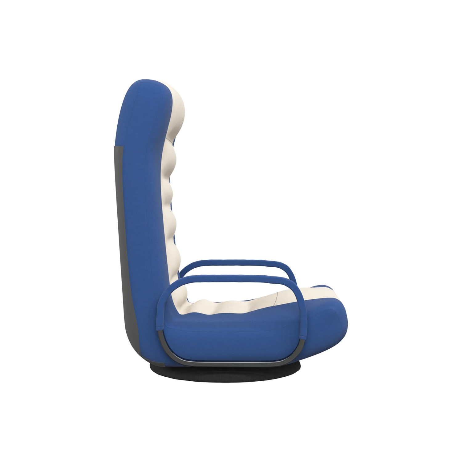vidaXL Swivel Floor Chair Blue and Cream Fabric
