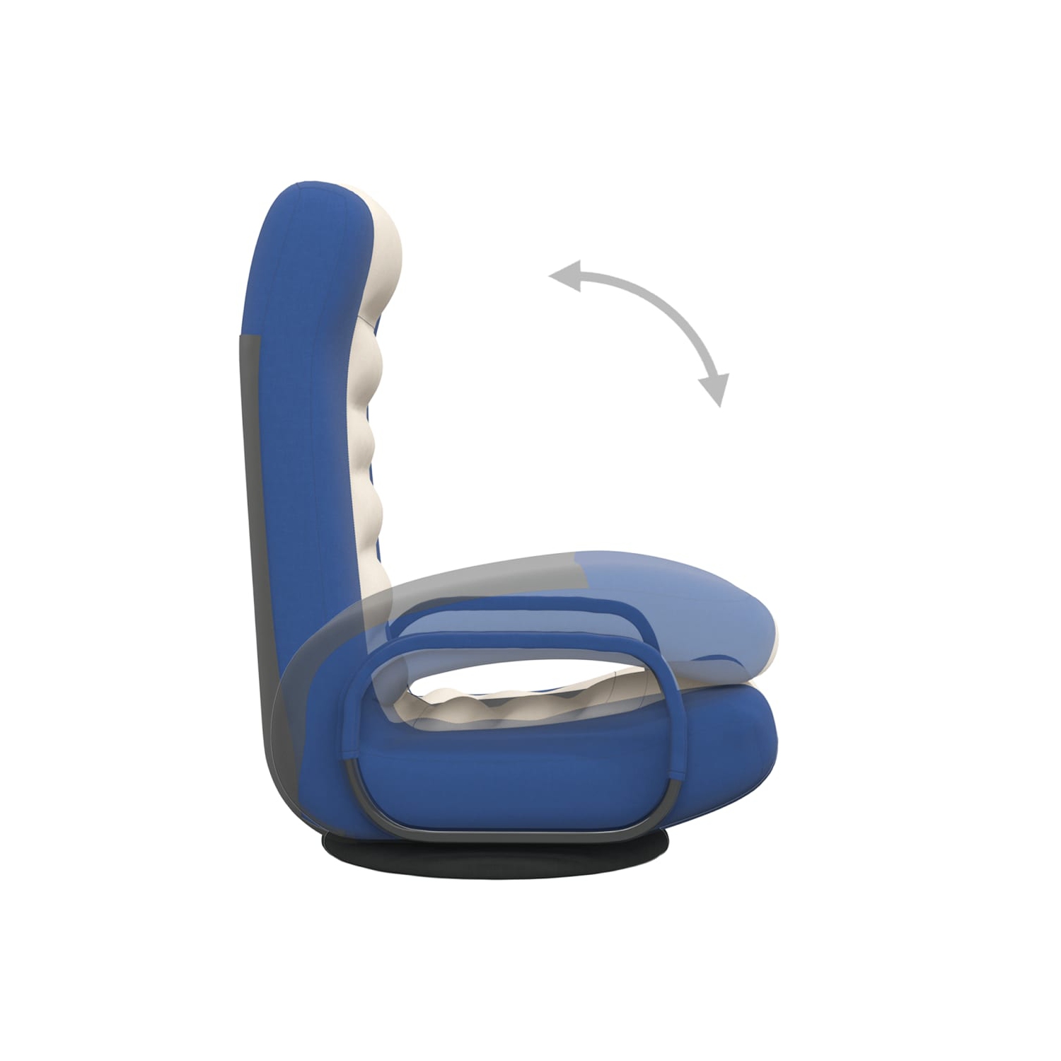 vidaXL Swivel Floor Chair Blue and Cream Fabric