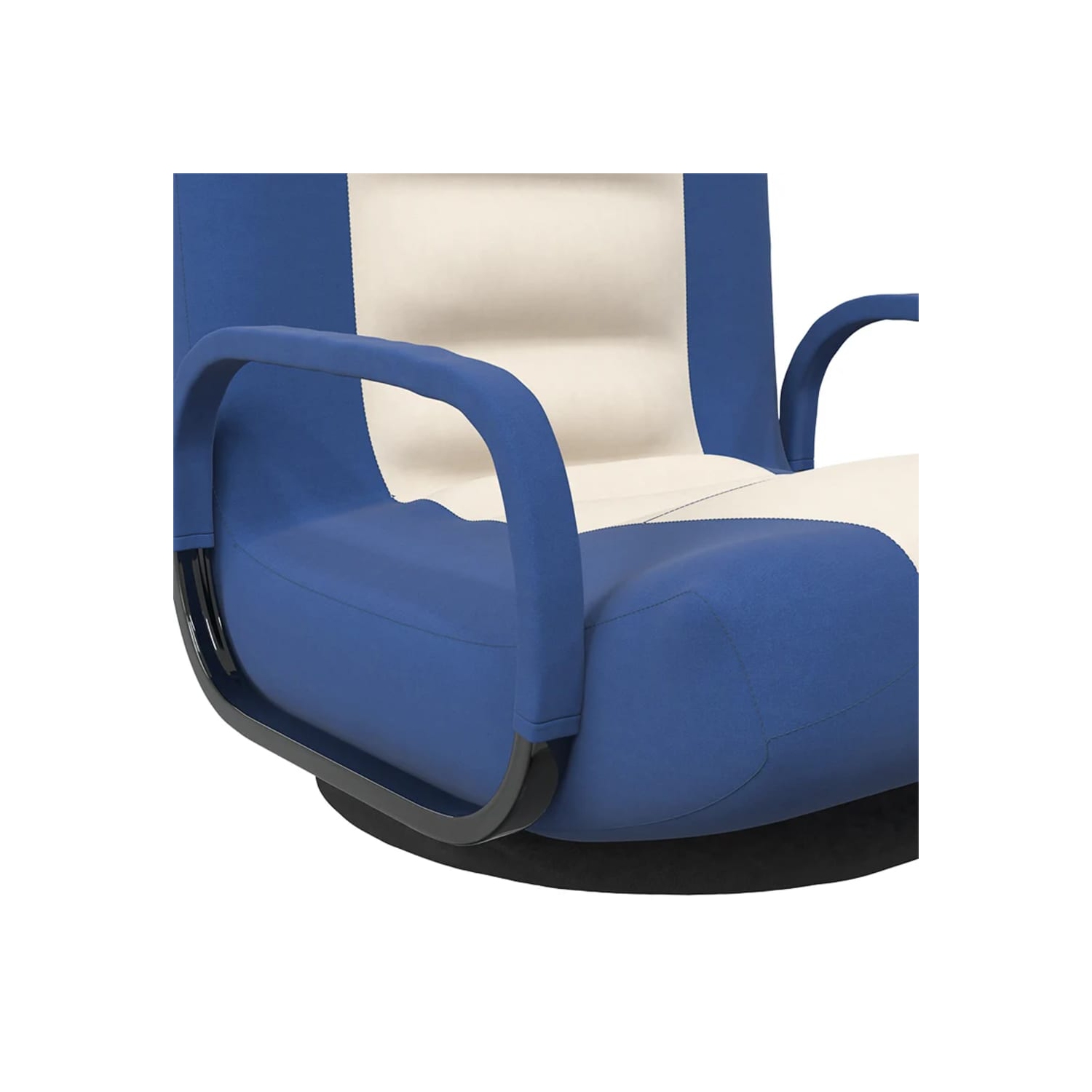 vidaXL Swivel Floor Chair Blue and Cream Fabric