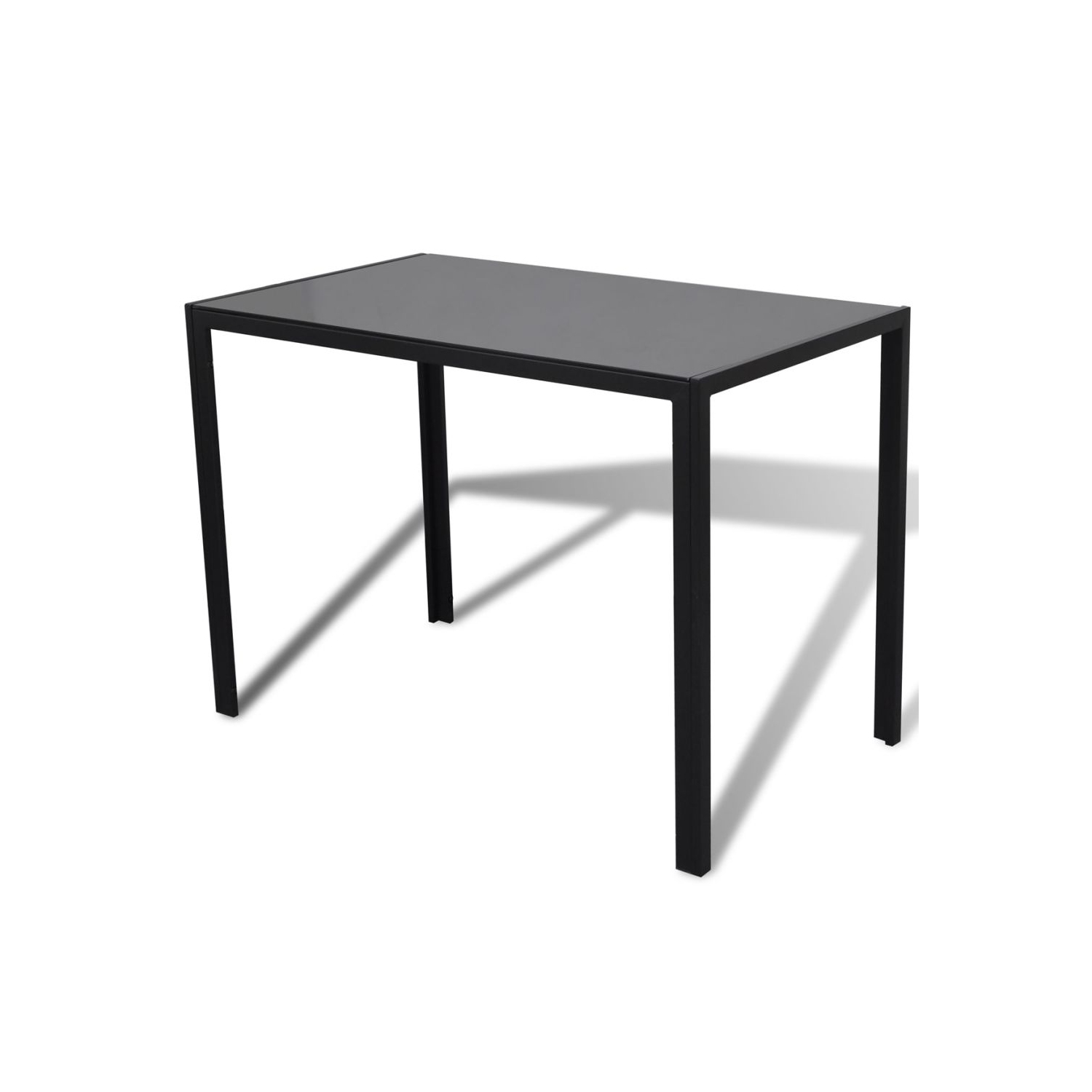 vidaXL Five Piece Dining Table and Chair Set Black and White