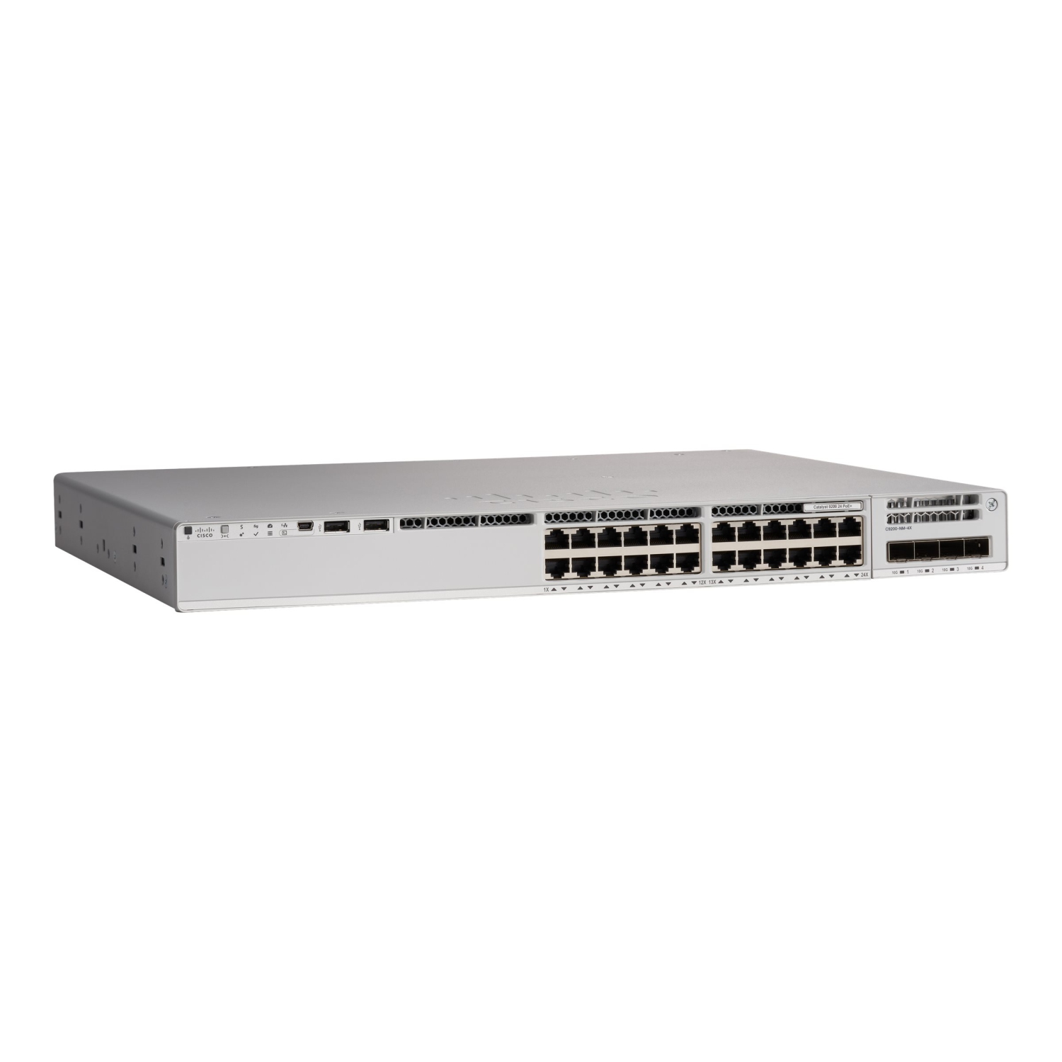 Cisco Catalyst 9200L - Network Advantage - switch - L3 - 24 x 10/100/1000 + 4 x 10 Gigabit SFP+ - rack-mountable(C9200L-24T-4X-A)