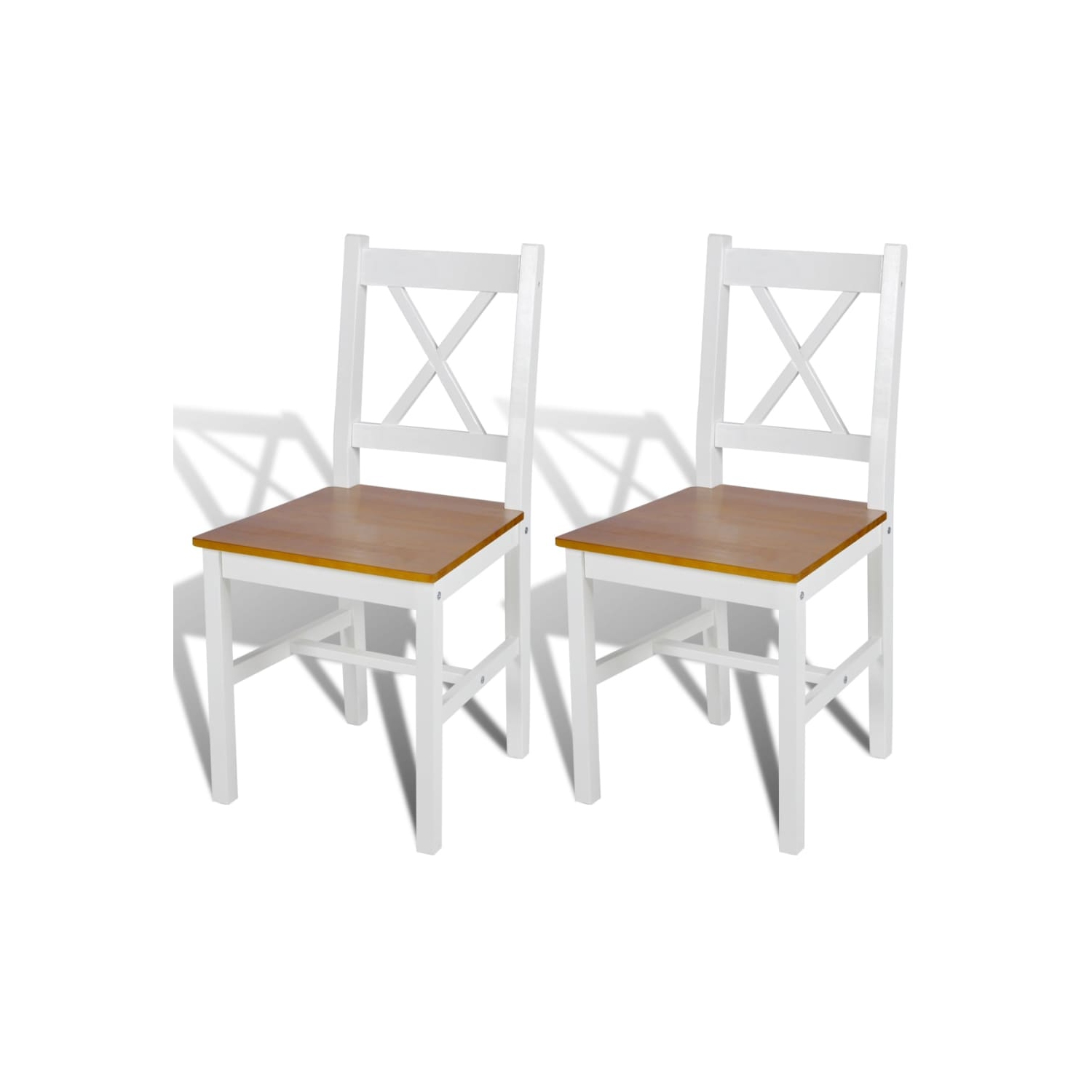 vidaXL Dining Chairs 2 pcs White Pinewood