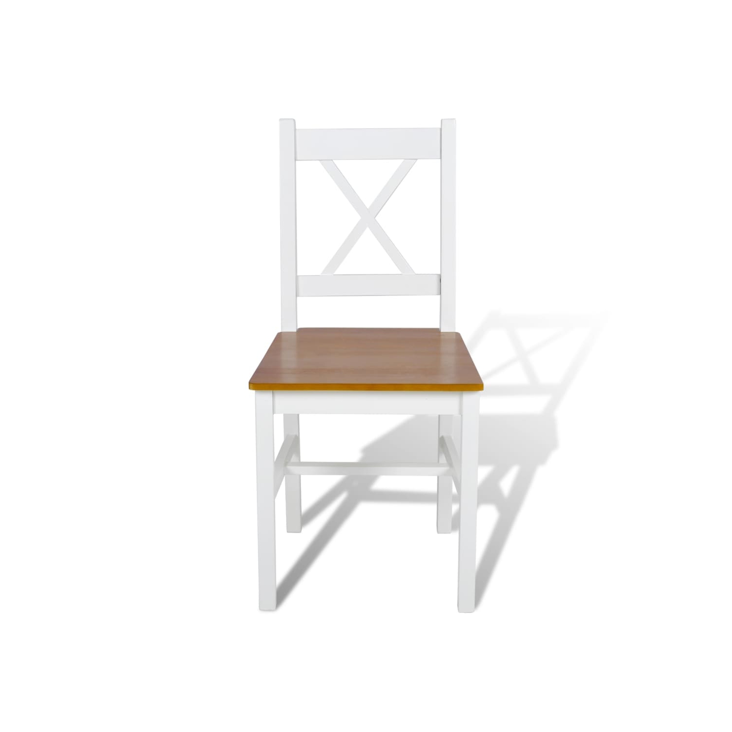 vidaXL Dining Chairs 2 pcs White Pinewood