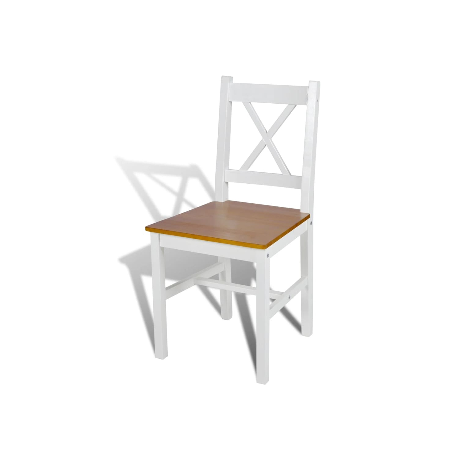 vidaXL Dining Chairs 2 pcs White Pinewood