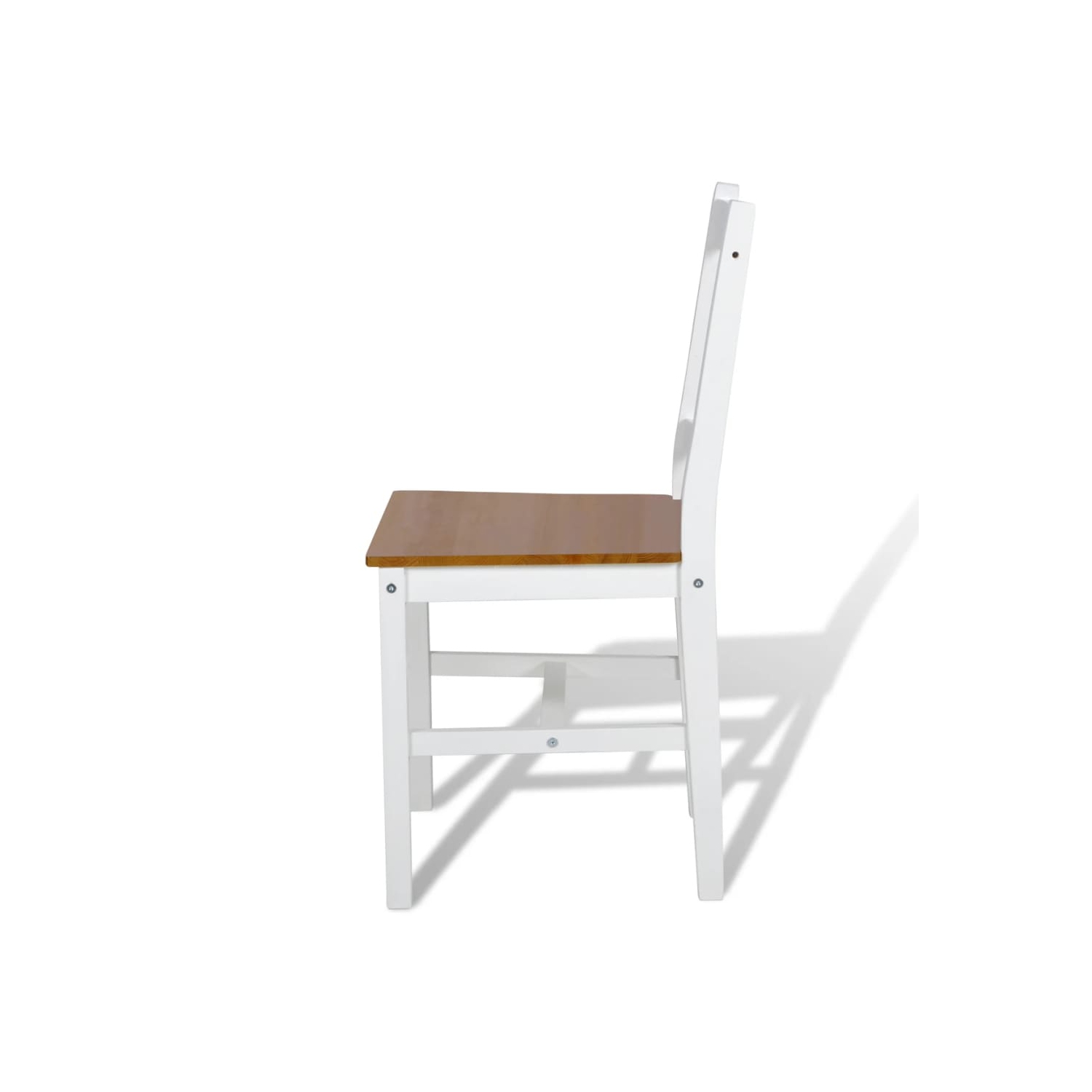 vidaXL Dining Chairs 2 pcs White Pinewood