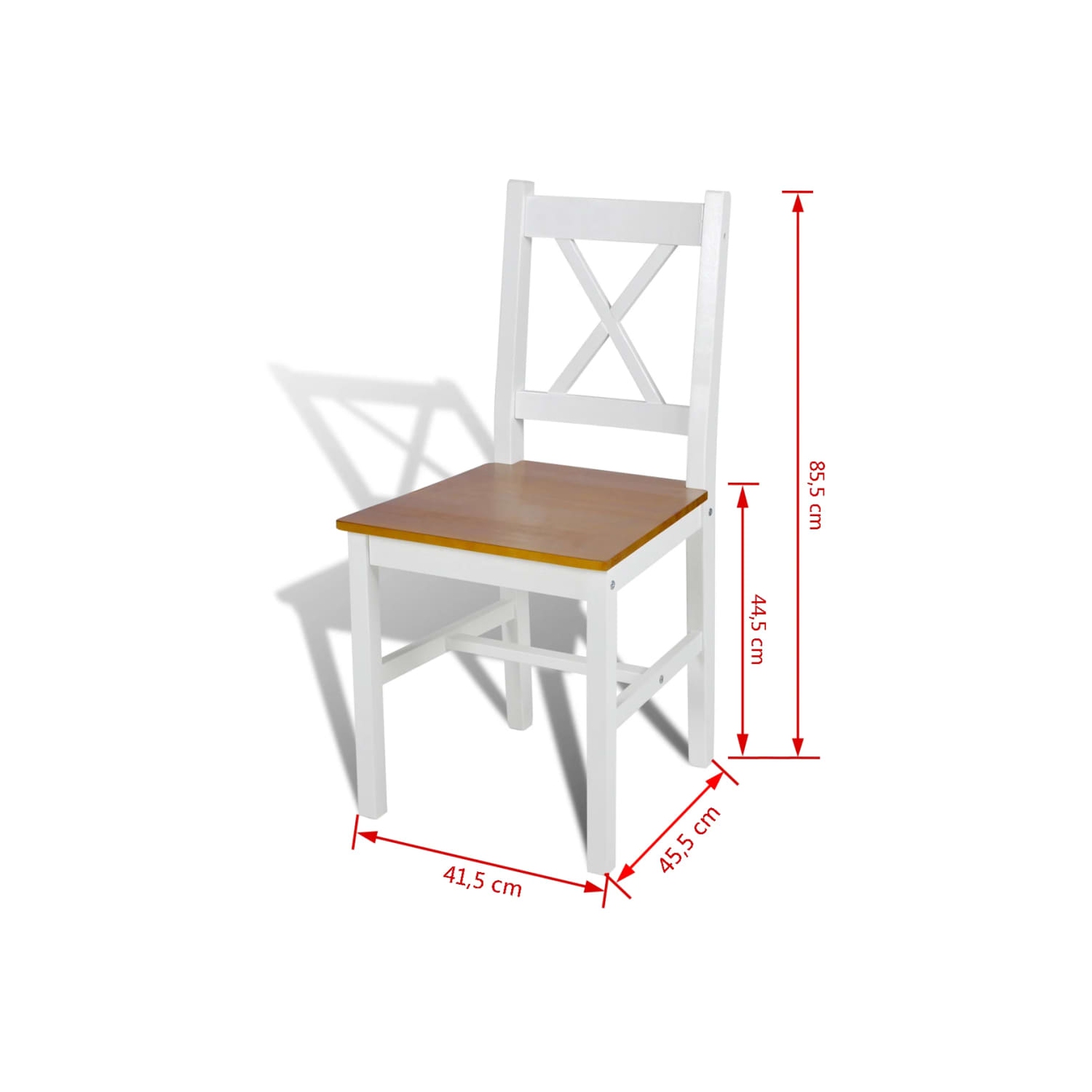 vidaXL Dining Chairs 2 pcs White Pinewood