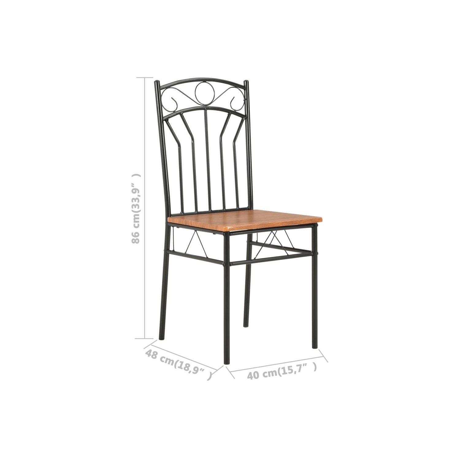 vidaXL Dining Chairs 2 pcs Brown MDF