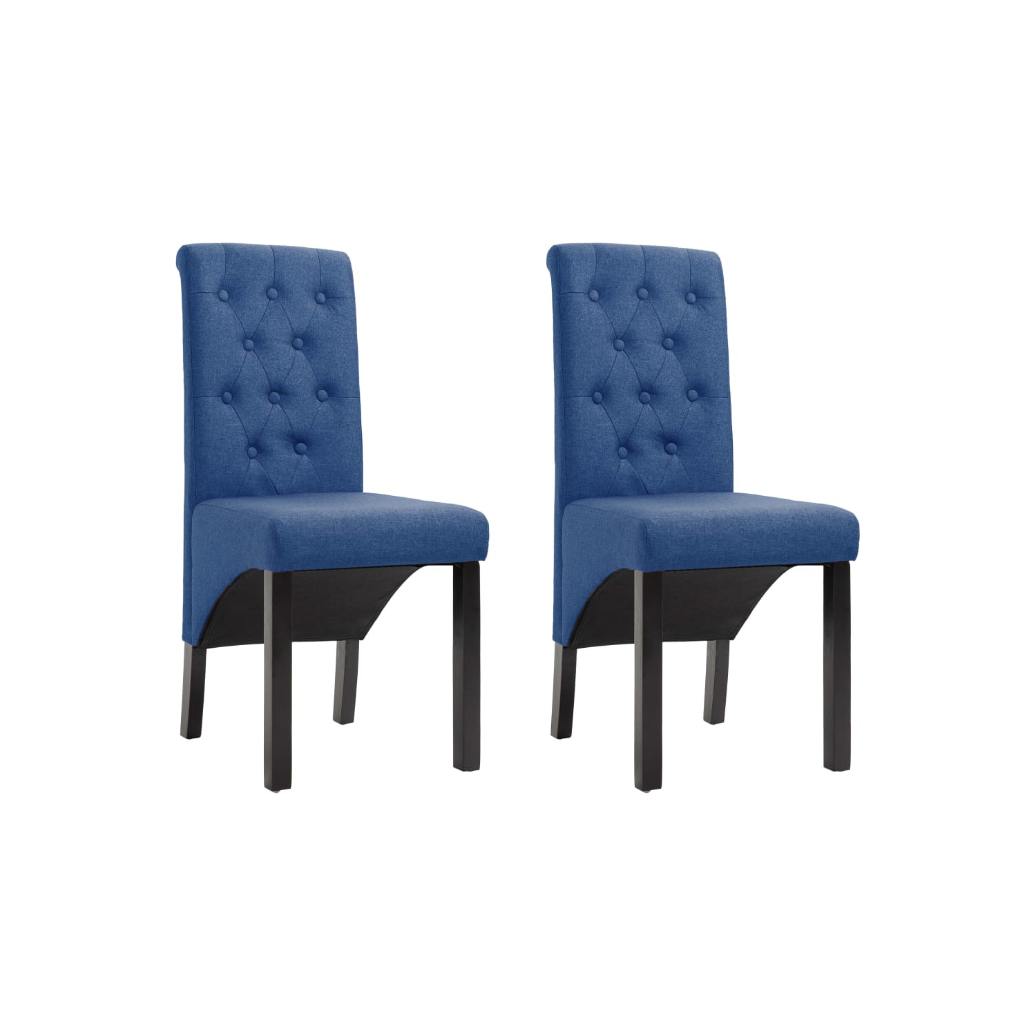 vidaXL Dining Chairs 2 pcs Blue Fabric