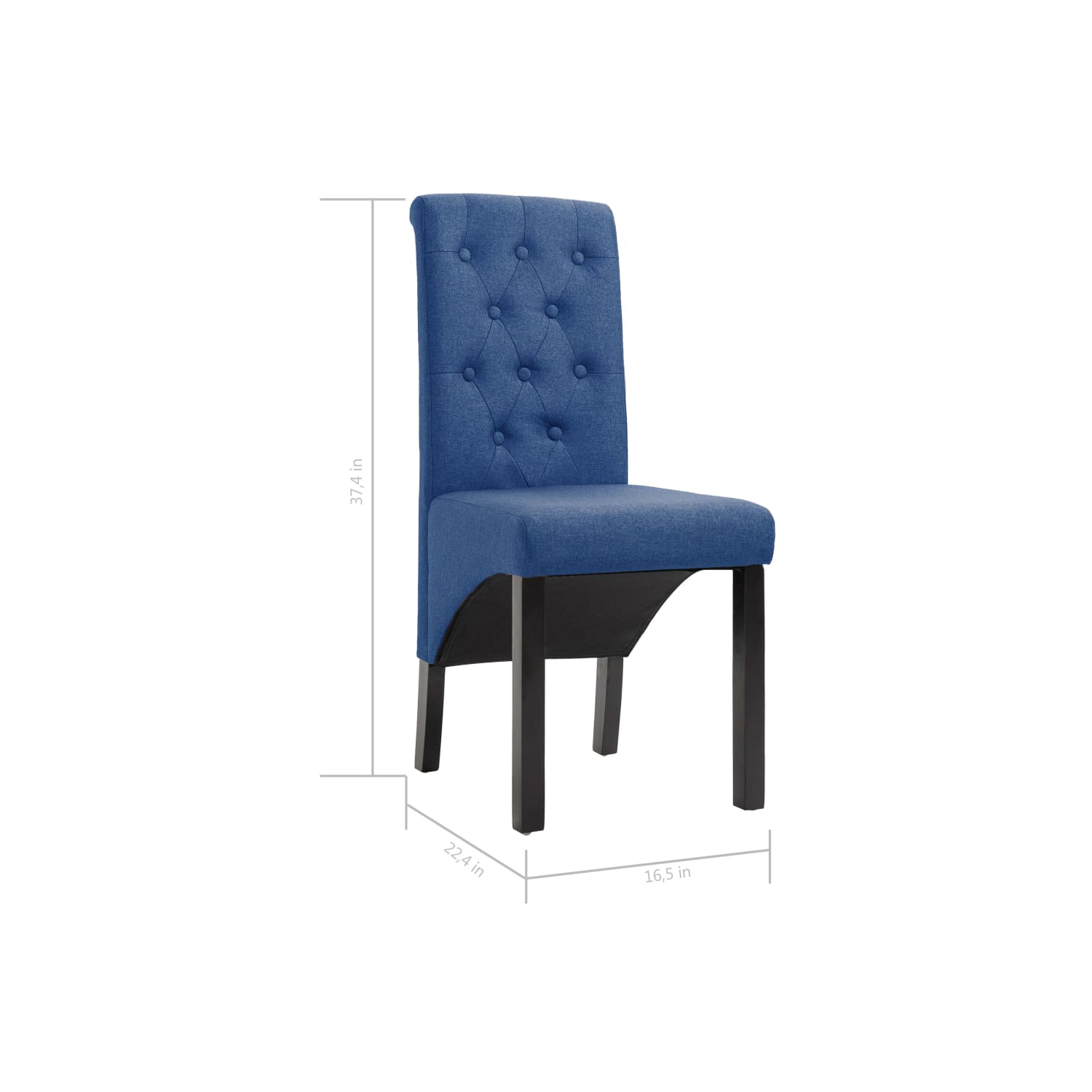 vidaXL Dining Chairs 2 pcs Blue Fabric