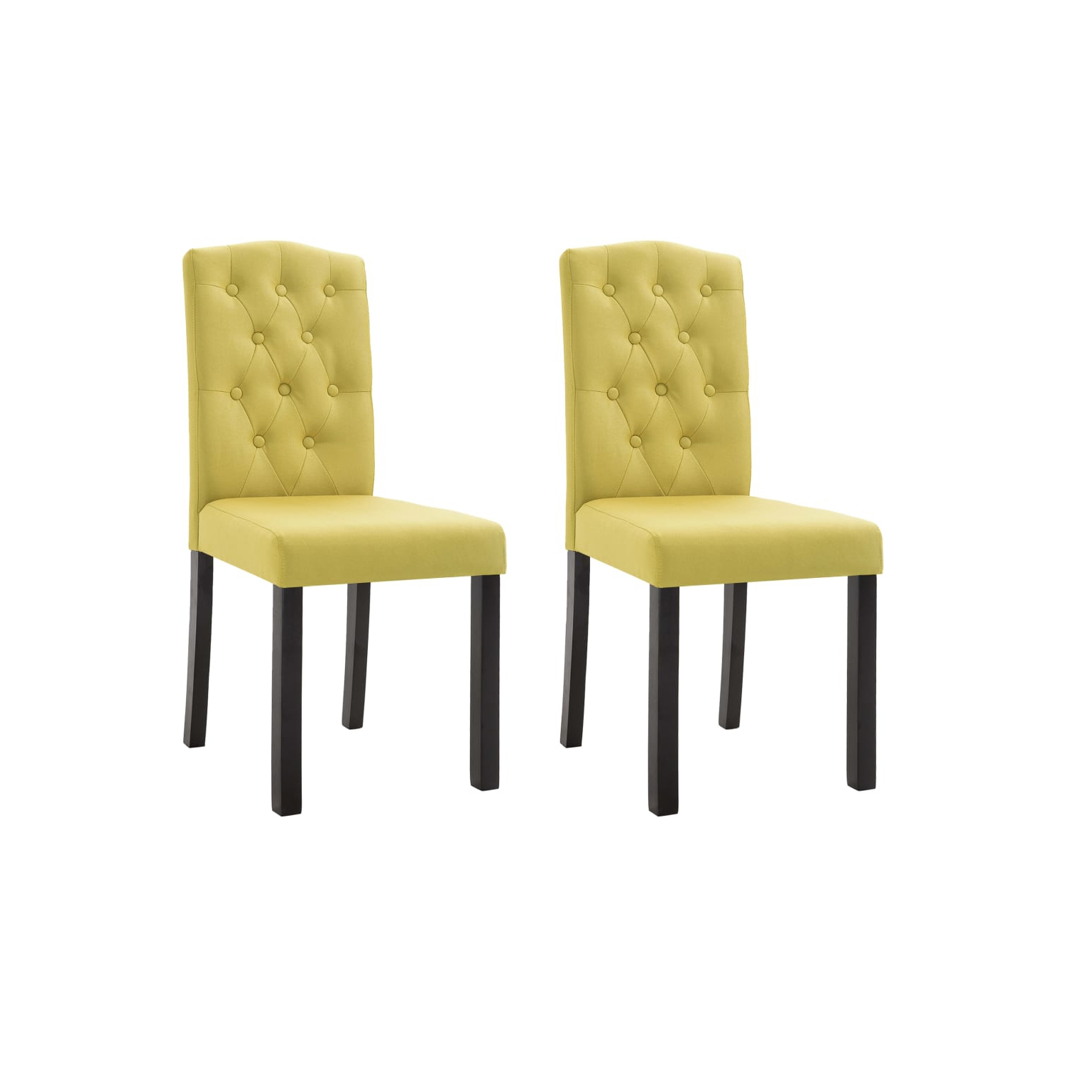 vidaXL Dining Chairs 2 pcs Green Fabric