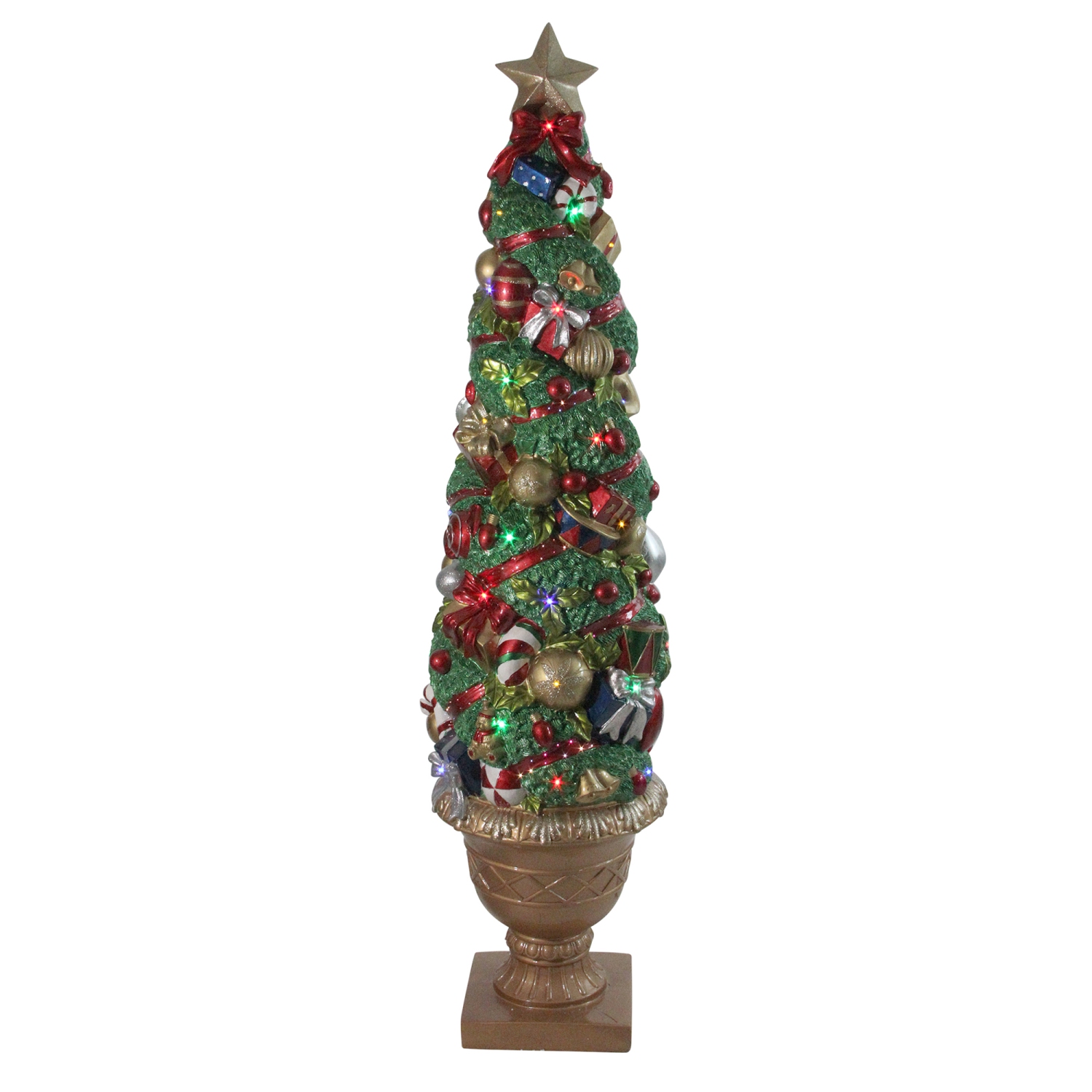 5' Prelit Fiber Optic LED Topiary Outdoor Artificial Christmas Tree
