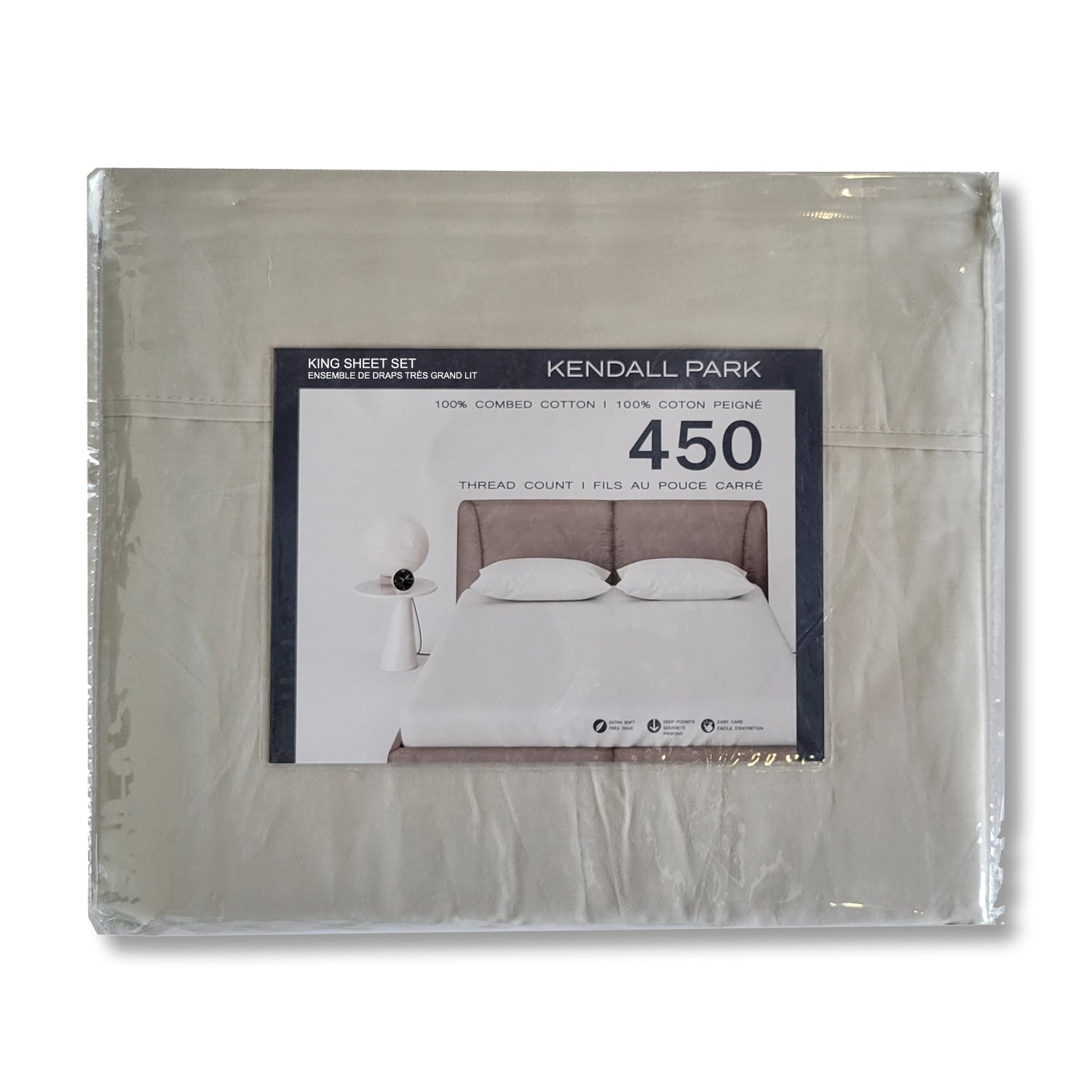 Cotton House - 100% Cotton Sheet Set, 450 Thread Count, King Size, Grey