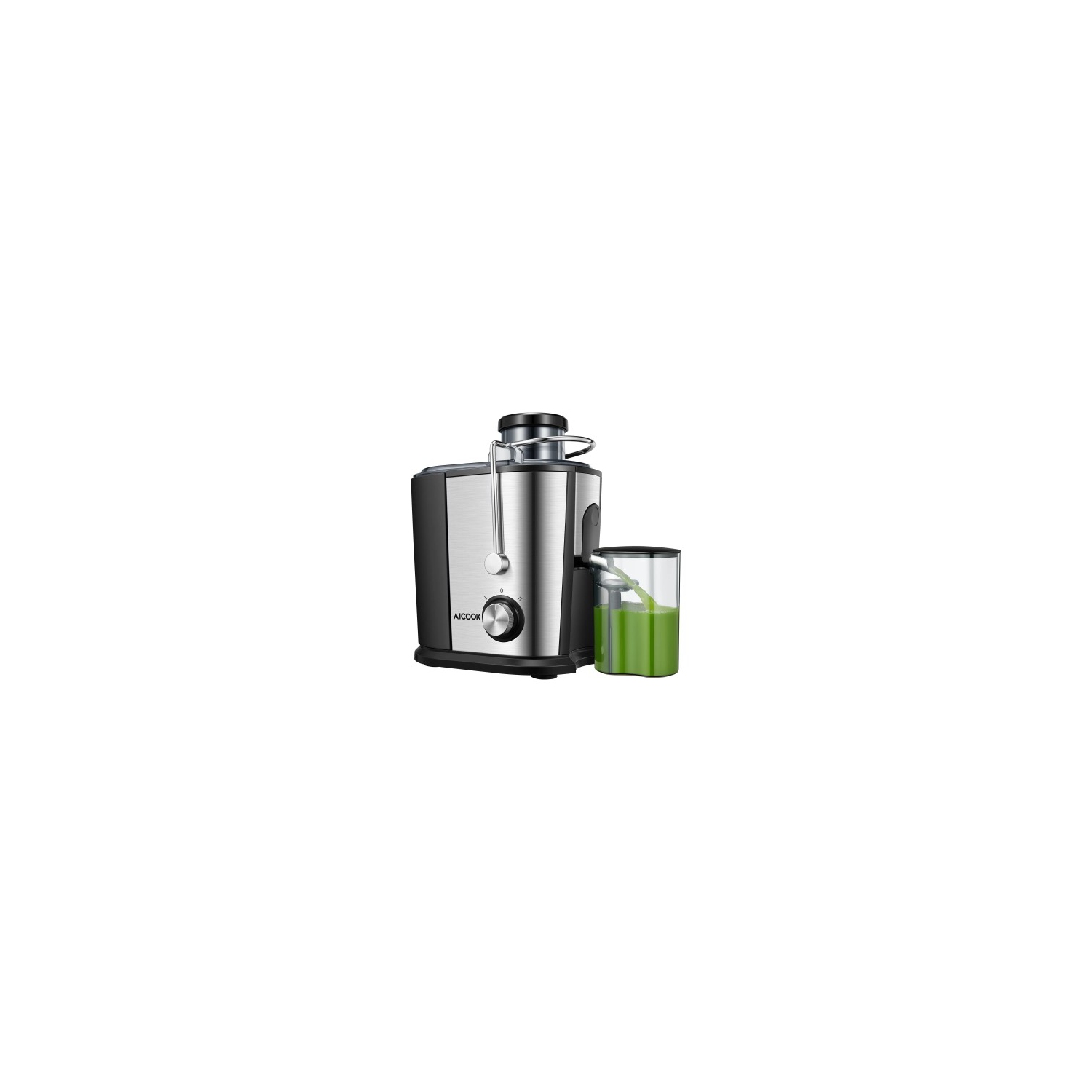 AICOOK 400W Dual-Speed Juicer 3 Inch Wide Mouth Stainless Steel Extractor for Whole Fruits, Vegetables