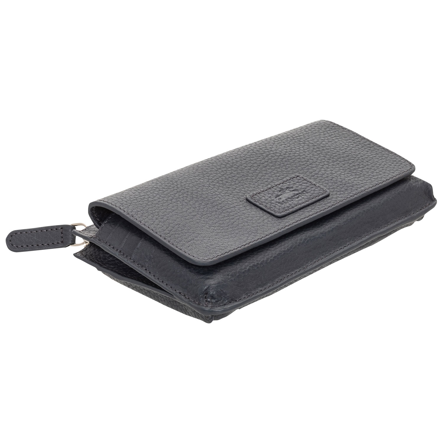 Mancini Pebble RFID Genuine Leather Bi-fold Wallet - Navy